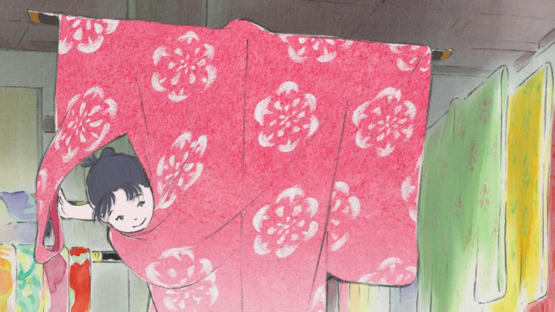 art and craft, representation, floral pattern, creativity, wall - building feature, close-up, graffiti, textile, pattern, day, 1080P, the tale of the princess kaguya, HD Wallpaper