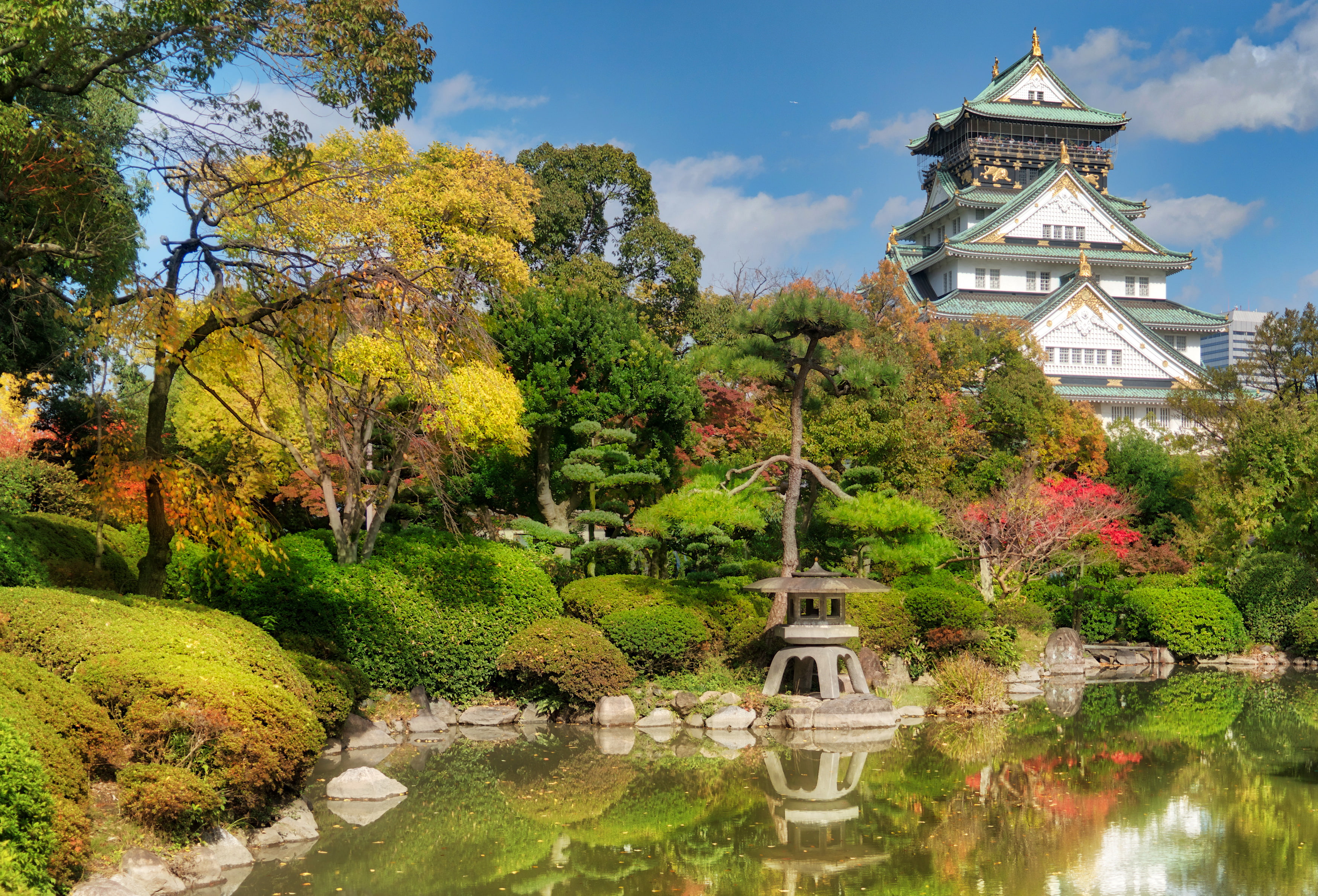 2K, castle, japan, osaka, park, HD Wallpaper
