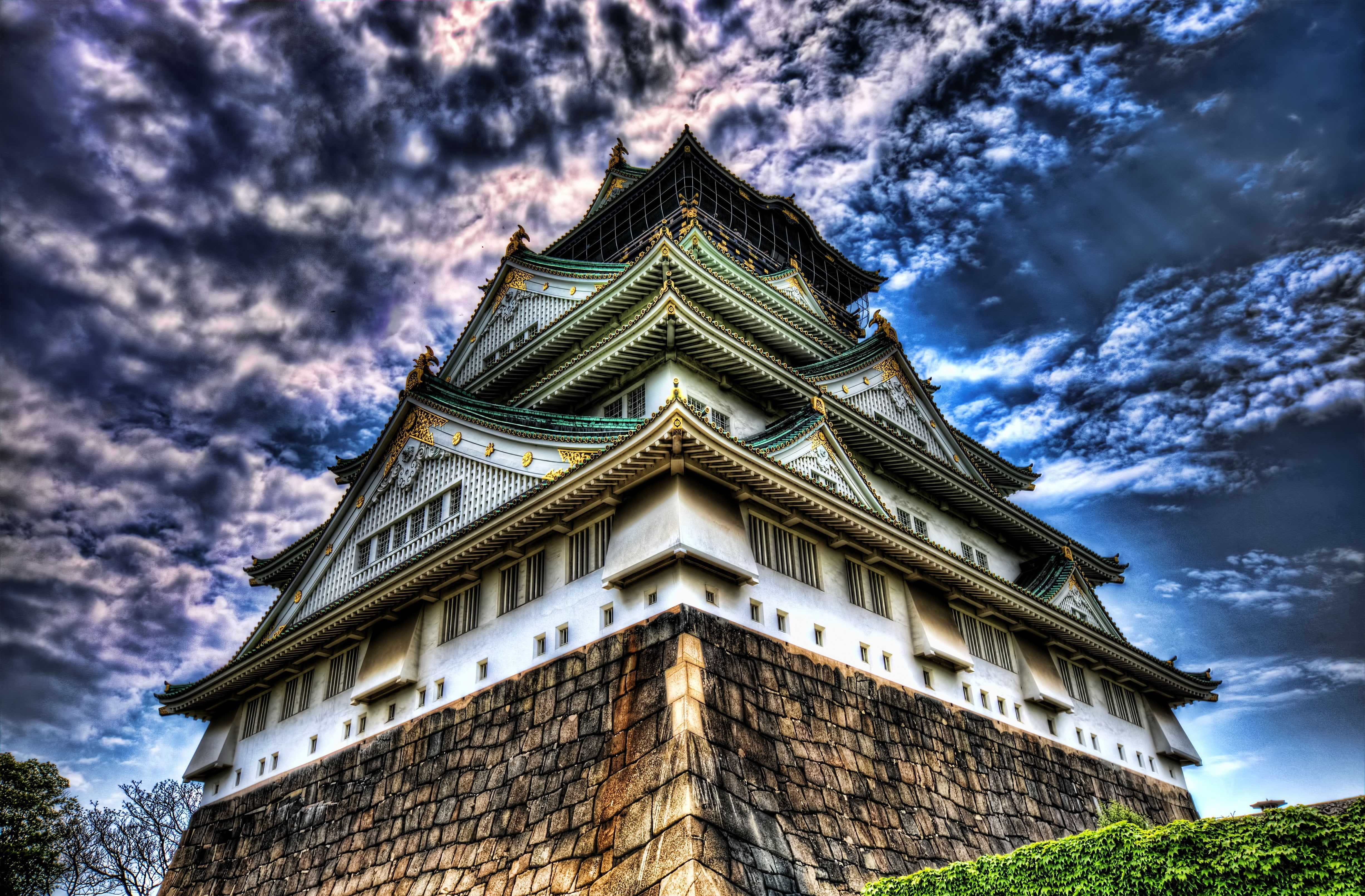 osaka castle, 4K, HD Wallpaper