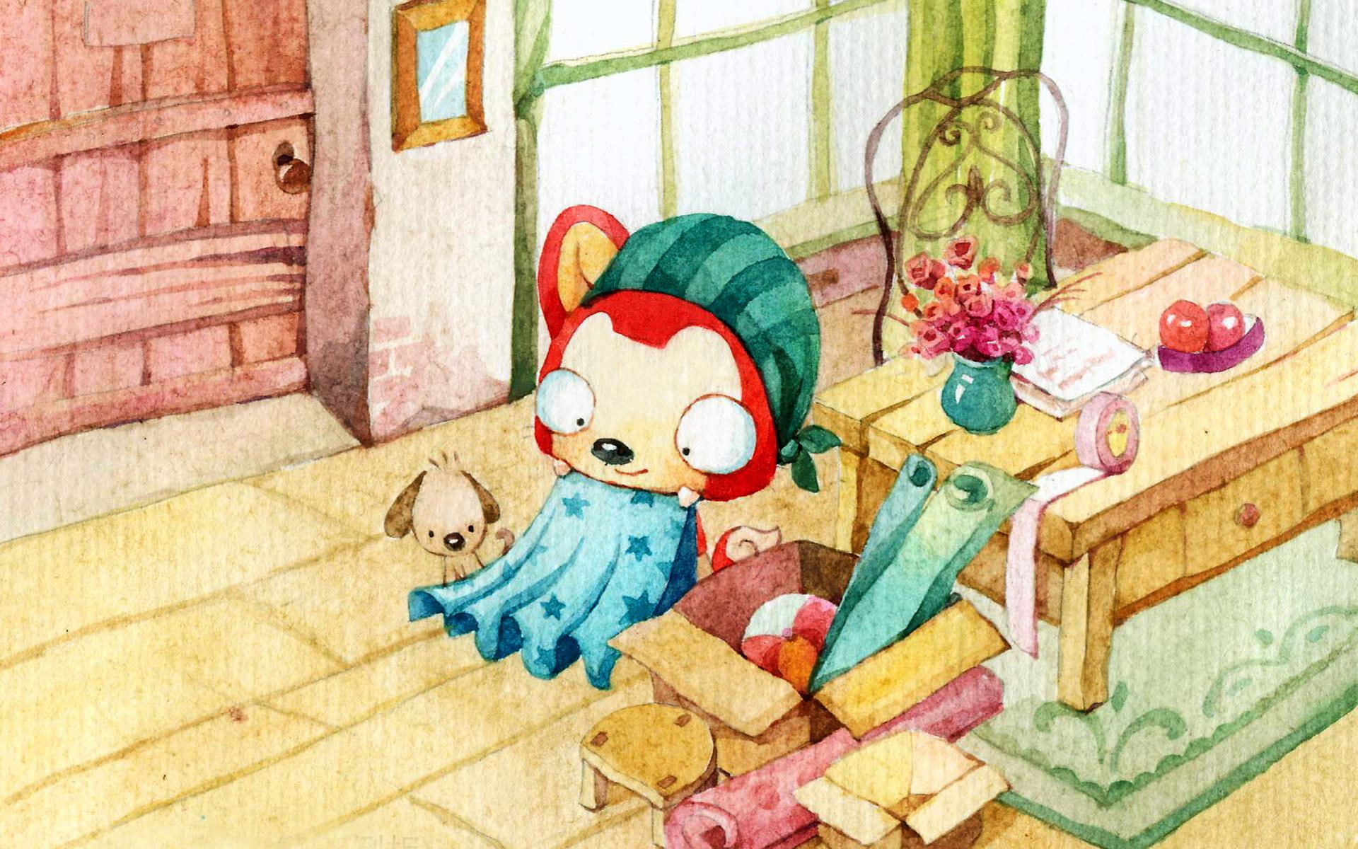 hand-painted wind, 1080P, sort out, cute, wind, meng, sort, hand, painted, HD Wallpaper
