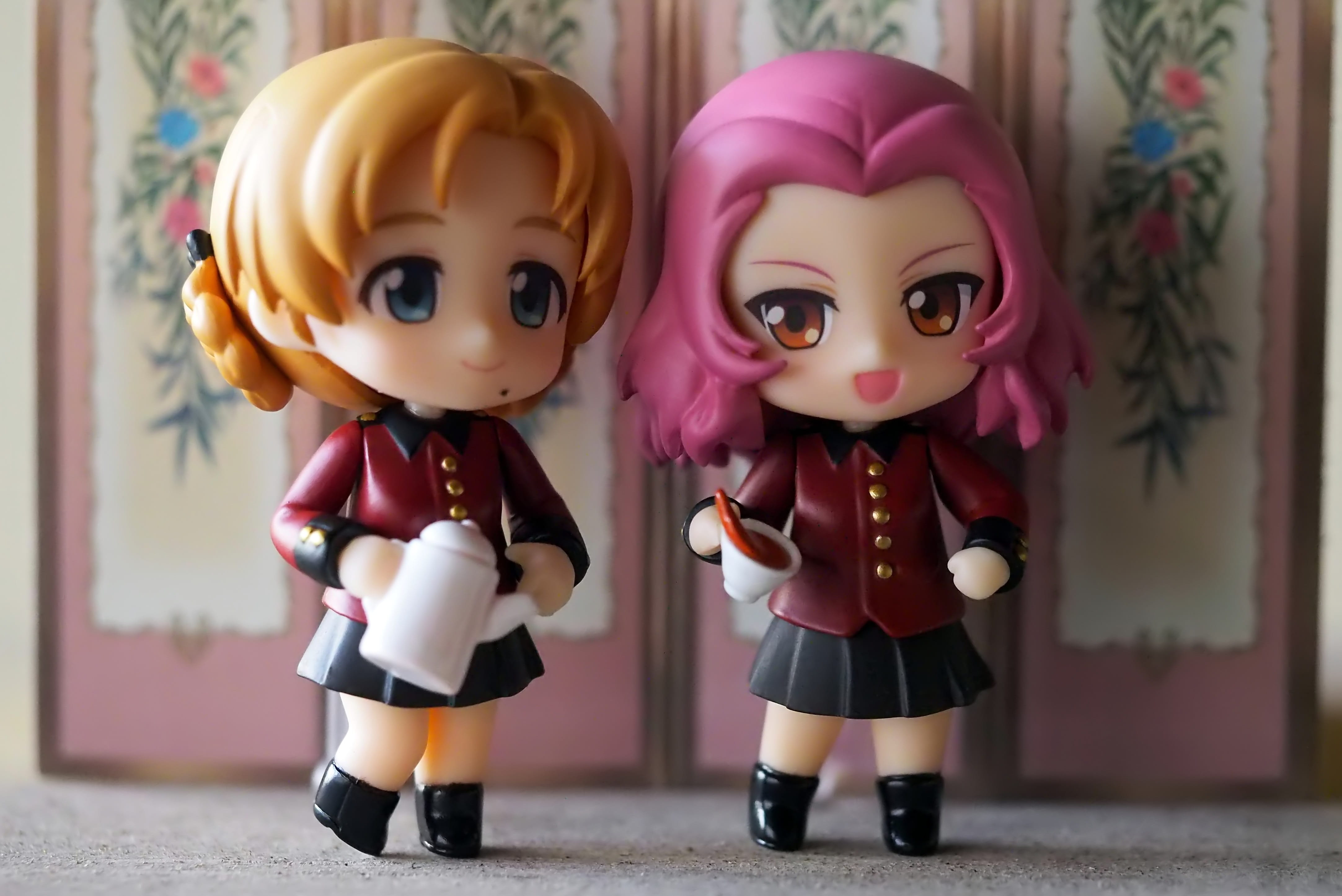4K, cartoon, uniform, cute, female, japanese, close-up, pink color, art and craft, television, rosehip, young, coffee, lovely, anime, orange, doll, indoors, HD Wallpaper