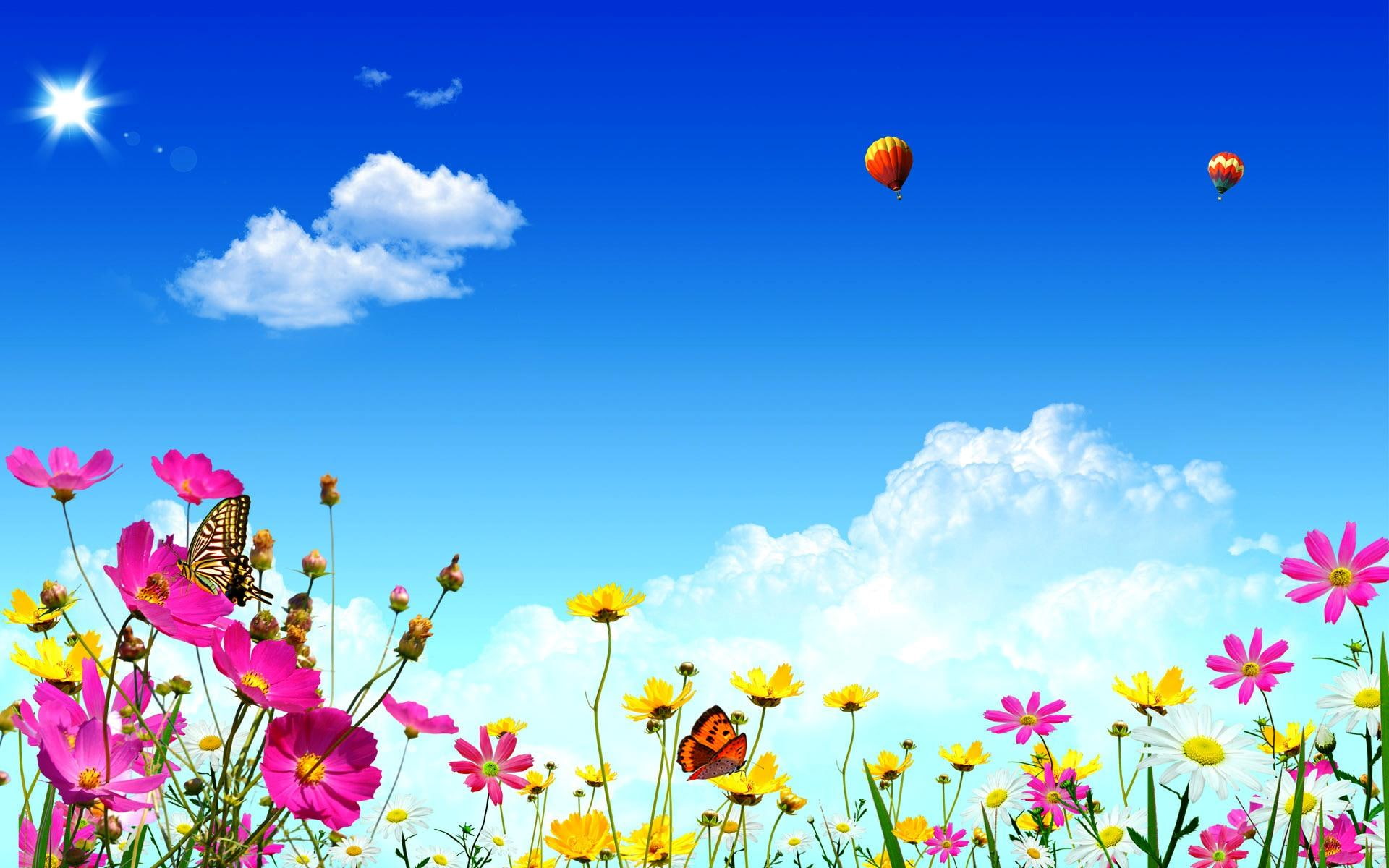 sky, beauty, nice, 3d and abstract, nature, cool, 1080P, s, flowers, amp, HD Wallpaper