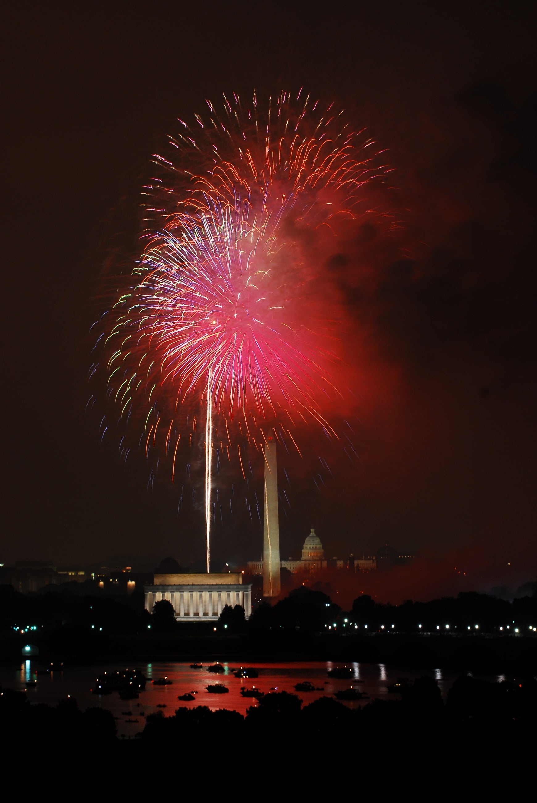 event, washington dc, display, no people, water, patriotism, illuminated, cityscape, fourth of july, built structure, independence day, national mall, building exterior, Phone HD Wallpaper