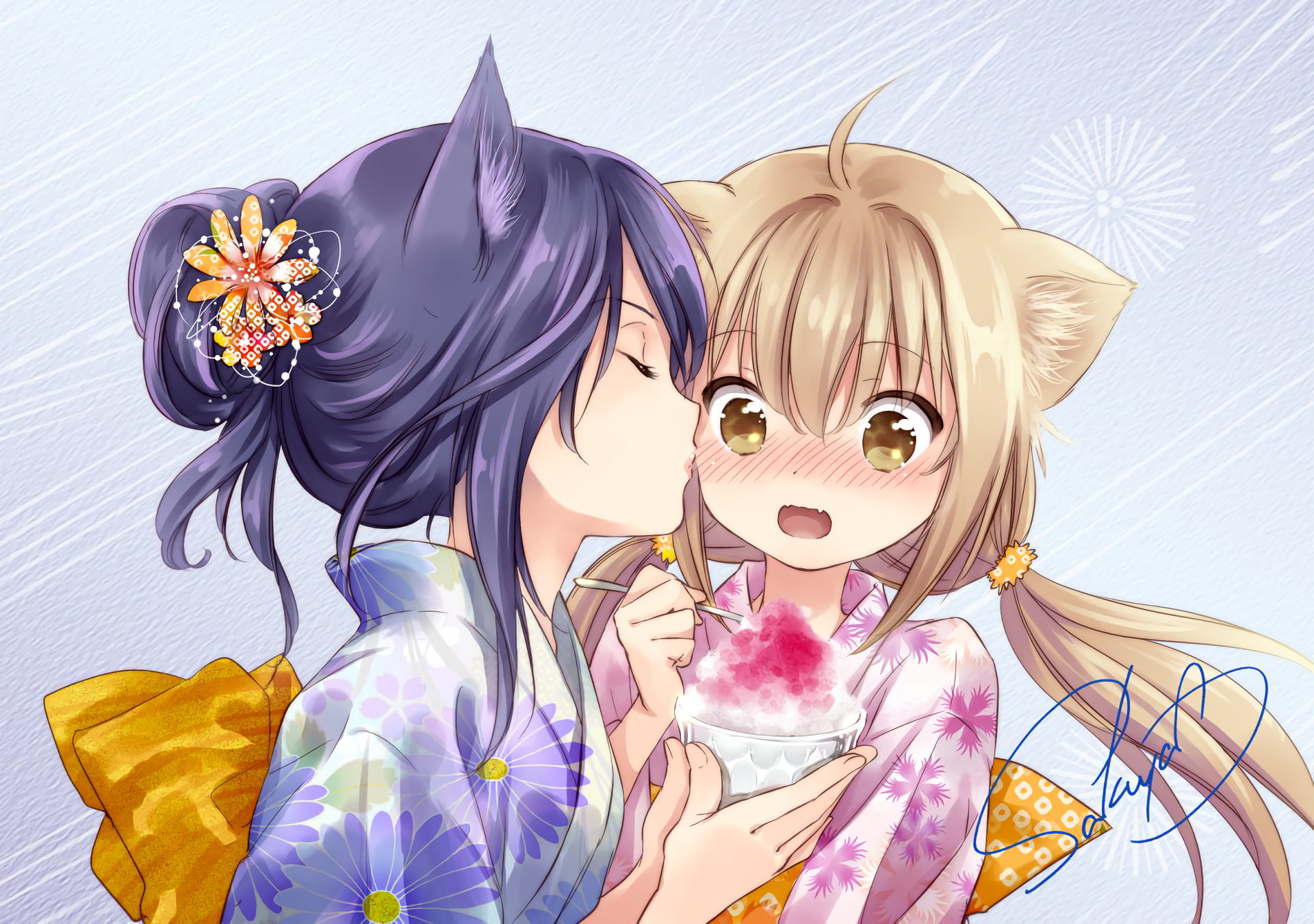 Yuzu (Konohana Kitan), Yuri, Satsuki (Konohana Kitan), 1080P, Anime, Konohana Kitan, HD Wallpaper