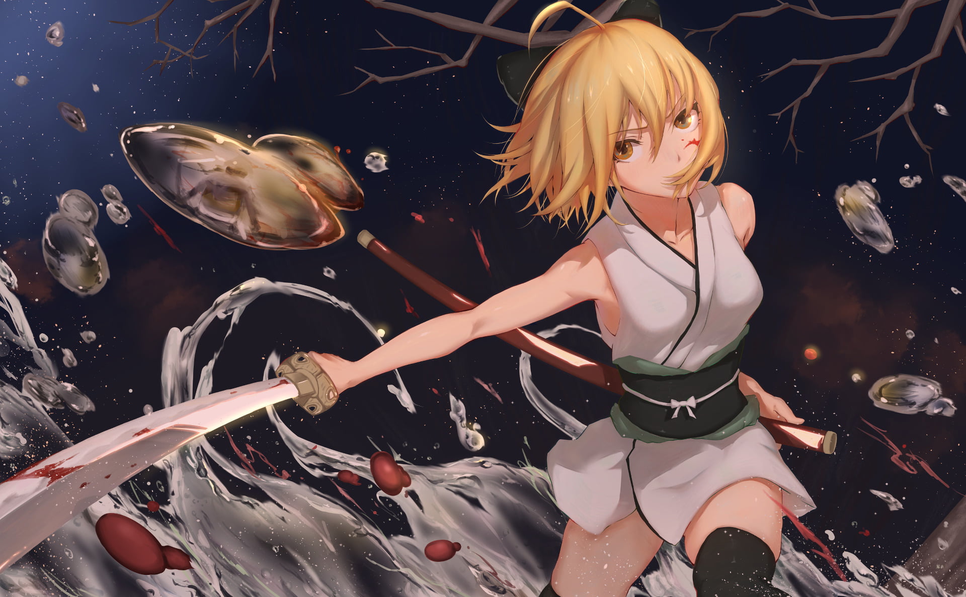 young adult, Fate/KOHA-ACE, hairstyle, beautiful woman, lifestyles, fish, swimming, hair, blond hair, water, real people, underwater, young women, marine, HD Wallpaper