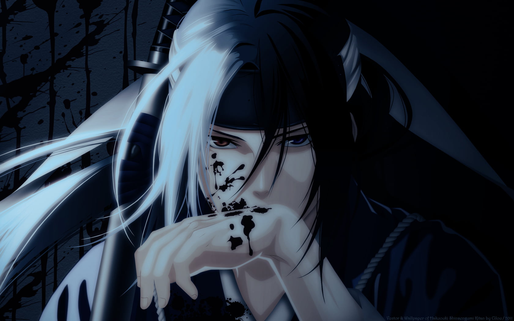 one person, Anime / Animated, mask, representation, hakuouki, front view, fashion, anime, kitan, real people, character, lifestyles, obscured face, HD Wallpaper