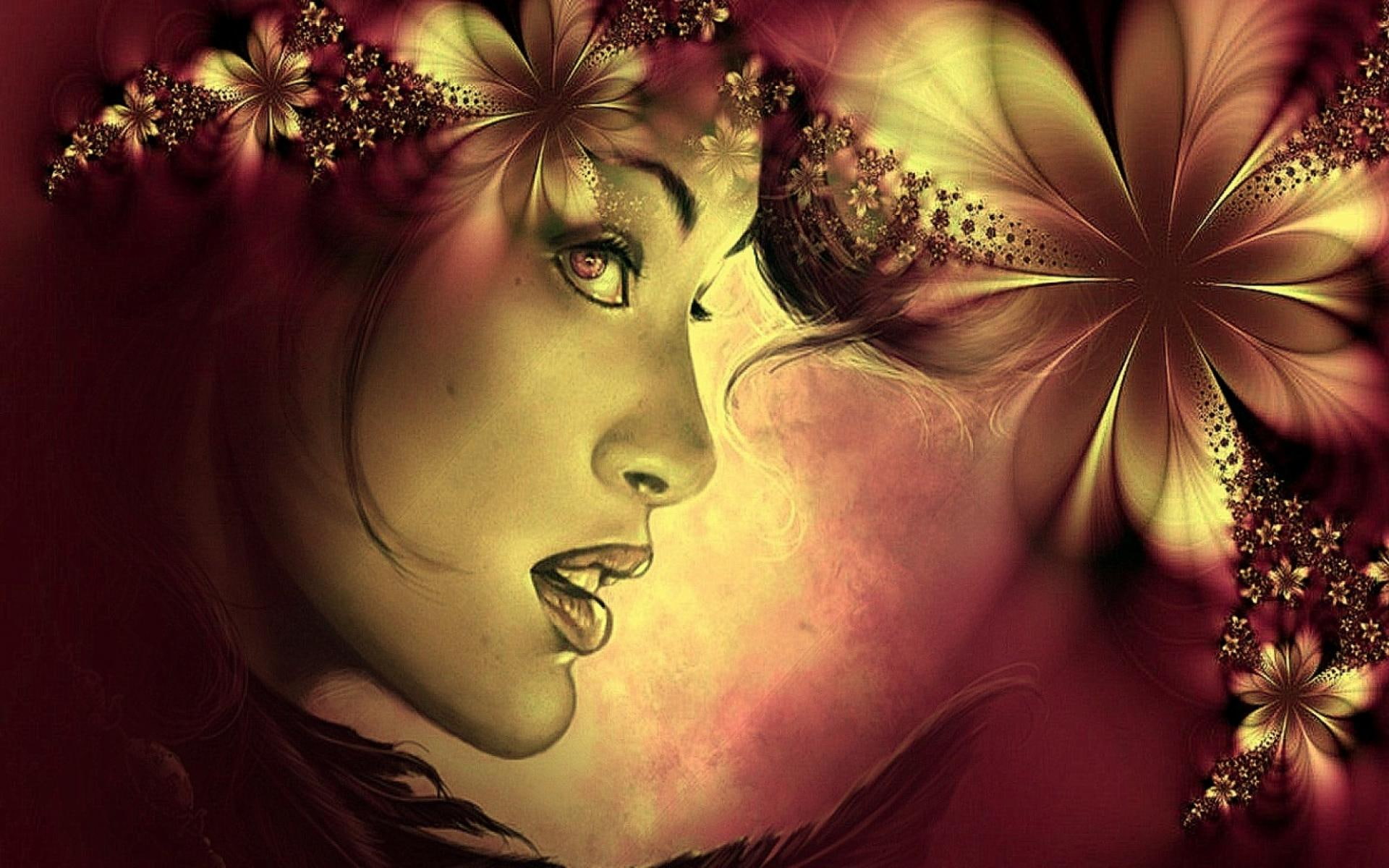women, flowers, art of maiden, adorable, artistic, pretty, girls, maiden, art, lovely, 1080P, beautiful, female, colorfu, HD Wallpaper