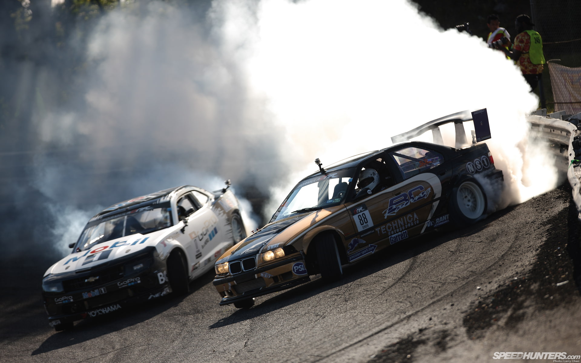 1080P, hd, chevrolet, smoke, camaro, cars, m, m3, bmw, drift, HD Wallpaper