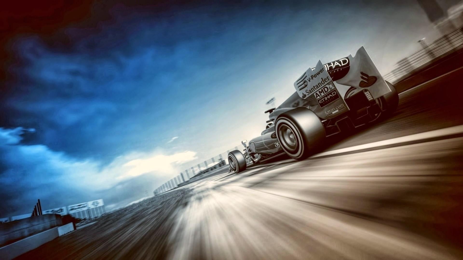 raceing, architecture, blurred motion, sunlight, sport, mode of transportation, asphalt, race car, forma 1, city, race, long exposure, speedway, outdoors, HD Wallpaper