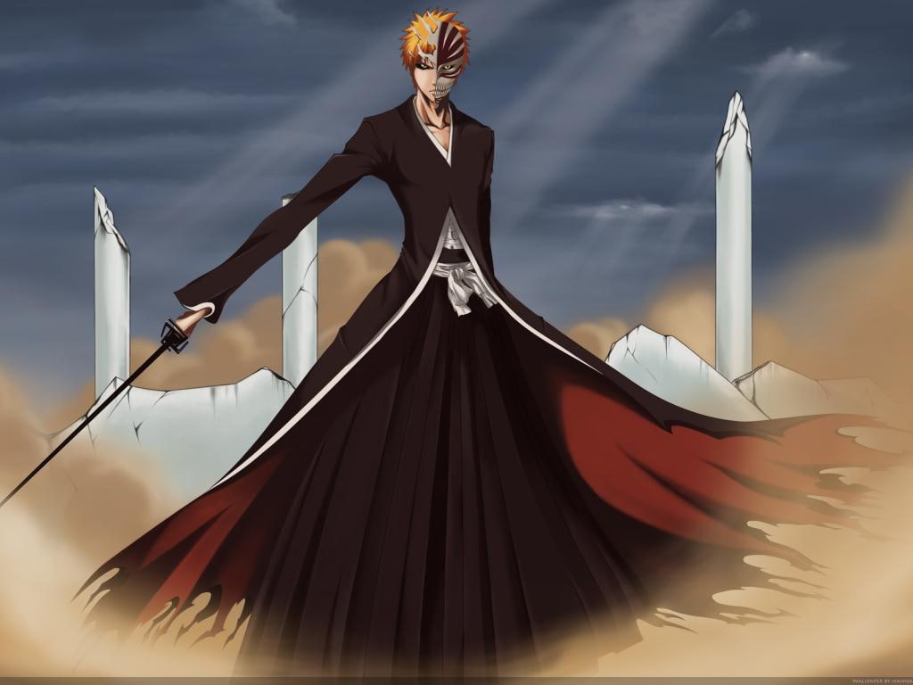 ichigo, Clouds, bleach, kurosaki, art, dust, bankai, anime, hollow ichigo, hd, 480P, HD Wallpaper