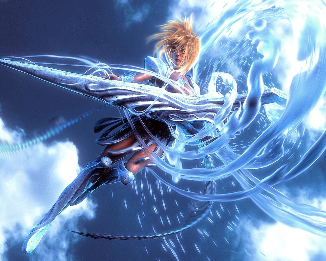 Bleach, water, sky, Tier Harribel, 720P, digital art, women, HD Wallpaper
