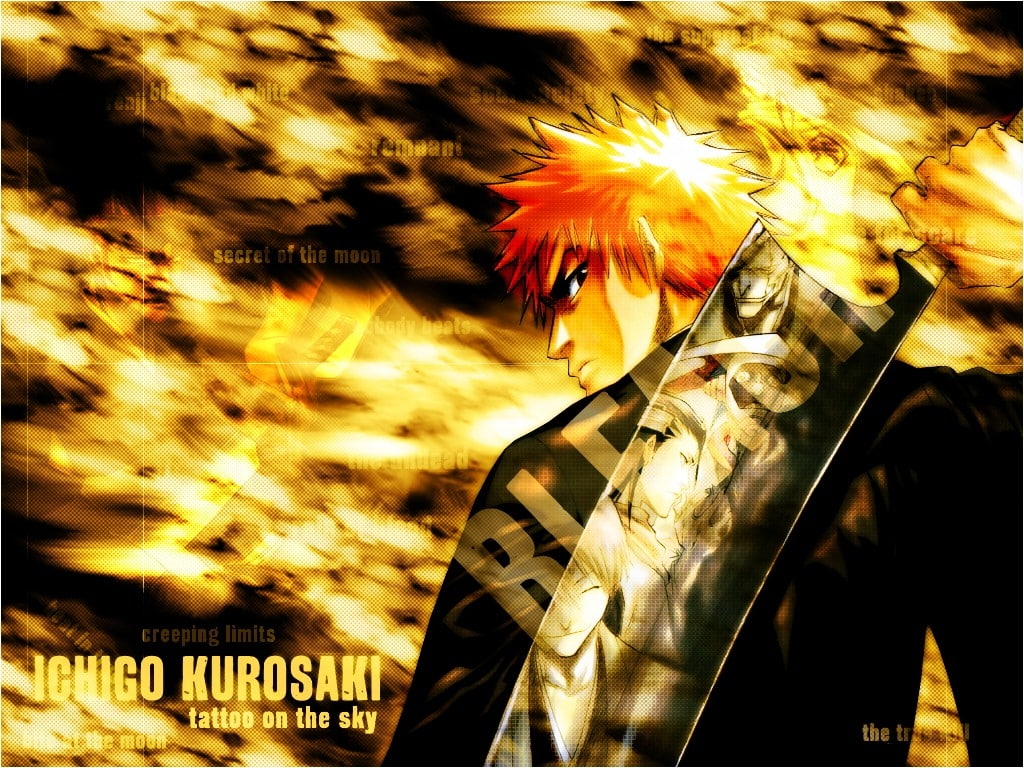 480P, zanpakuto, anime, ichigo, kurosaki ichigo, bleach, x, hd, kurosaki, art, HD Wallpaper