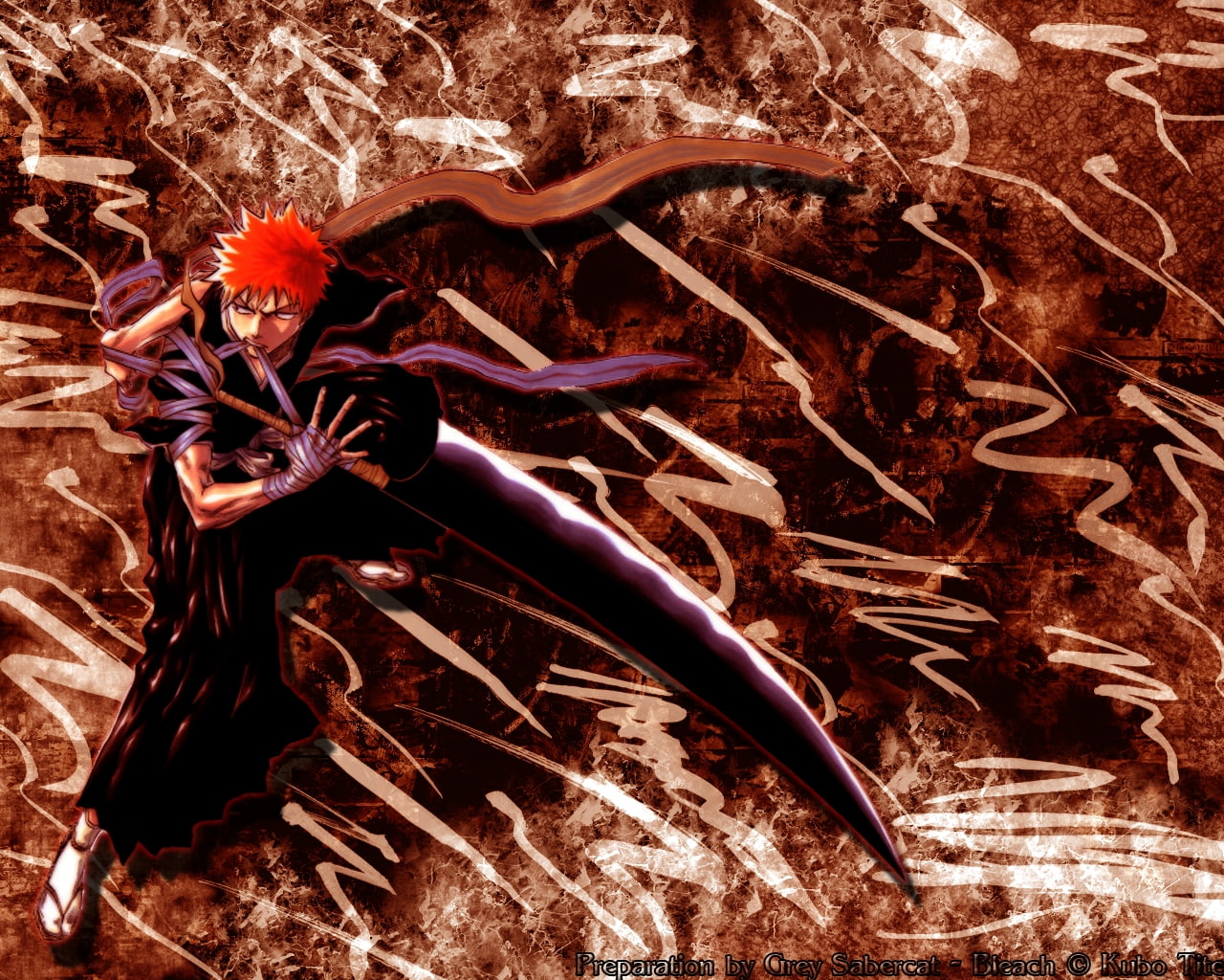 ichigo, 720P, kurosaki, anime, bleach, hd, zanpakuto, art, kurosaki ichigo, HD Wallpaper