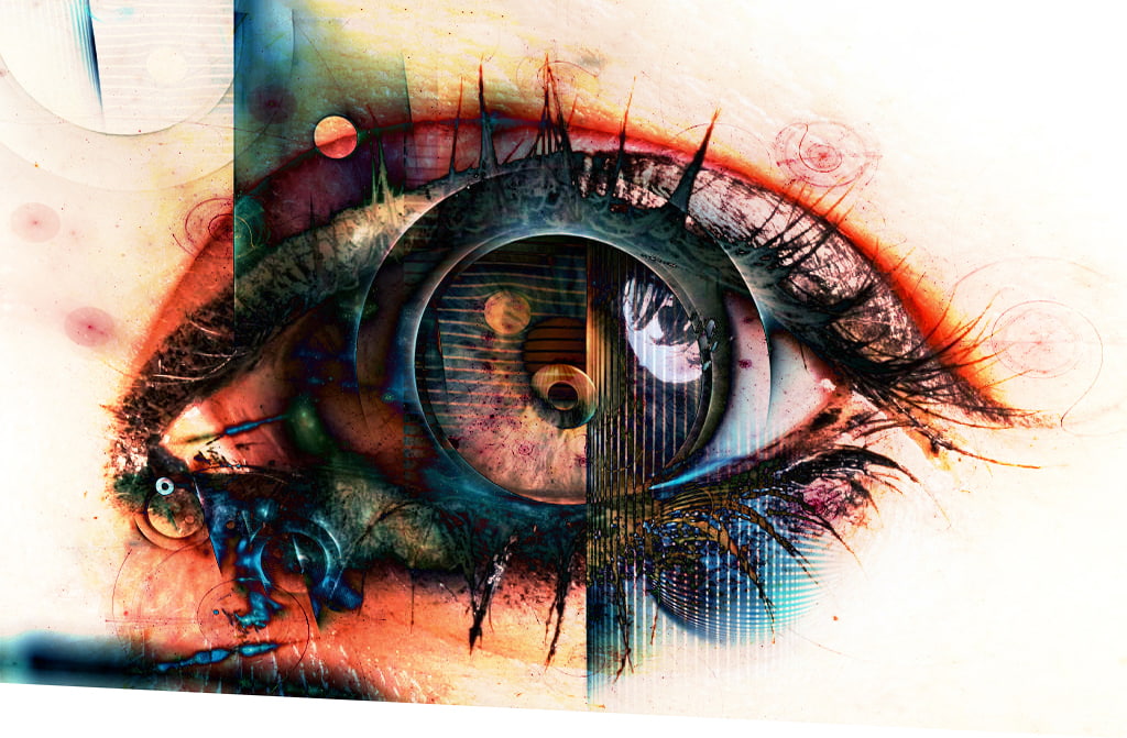eyeball, iris - eye, digital composite, close-up, human eye, Abstract 3D Art, Abstract 3D Vectors, abstract illustration, sensory perception, young adult, HD Wallpaper