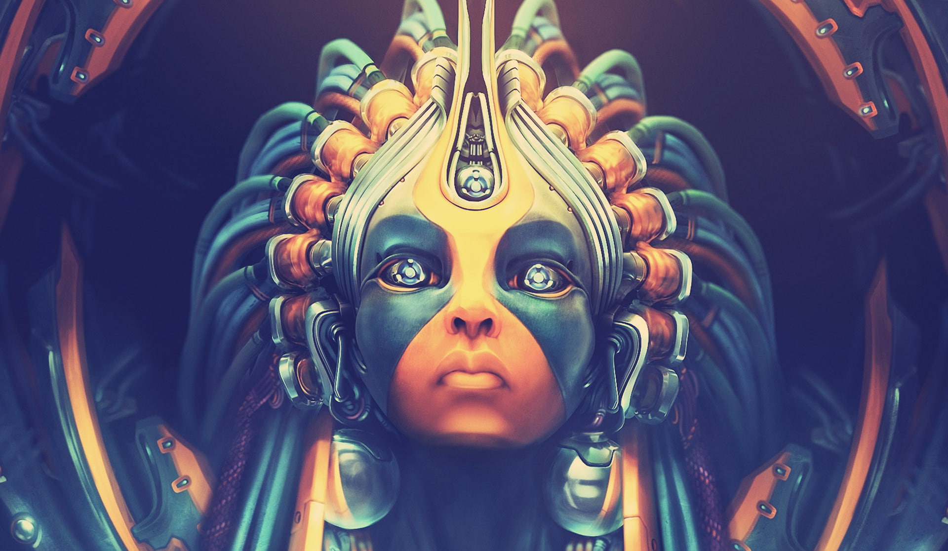 absract desktop images, male likeness, ornate, statue, close-up, creativity, no people, human representation, indoors, Abstract 3D Vectors, 1080P, amusement park ride, HD Wallpaper