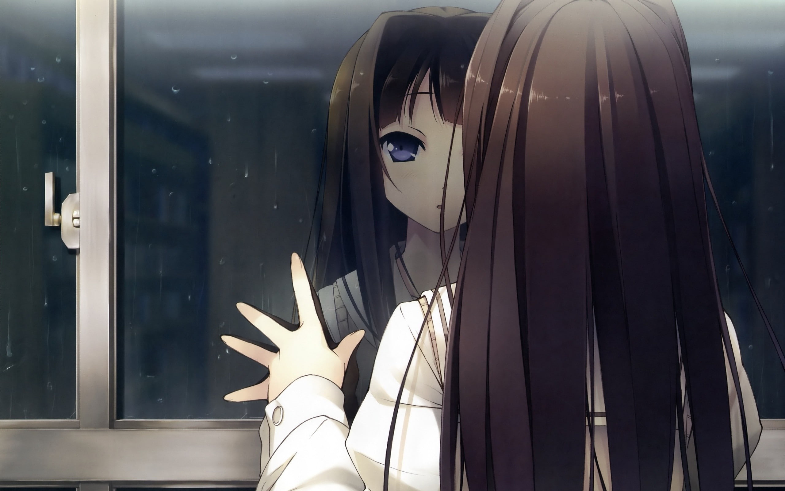 anime, ayase sayuki, reflection, sayuki, window, girls, anime girls, your diary, 2K, ayase, diary, HD Wallpaper