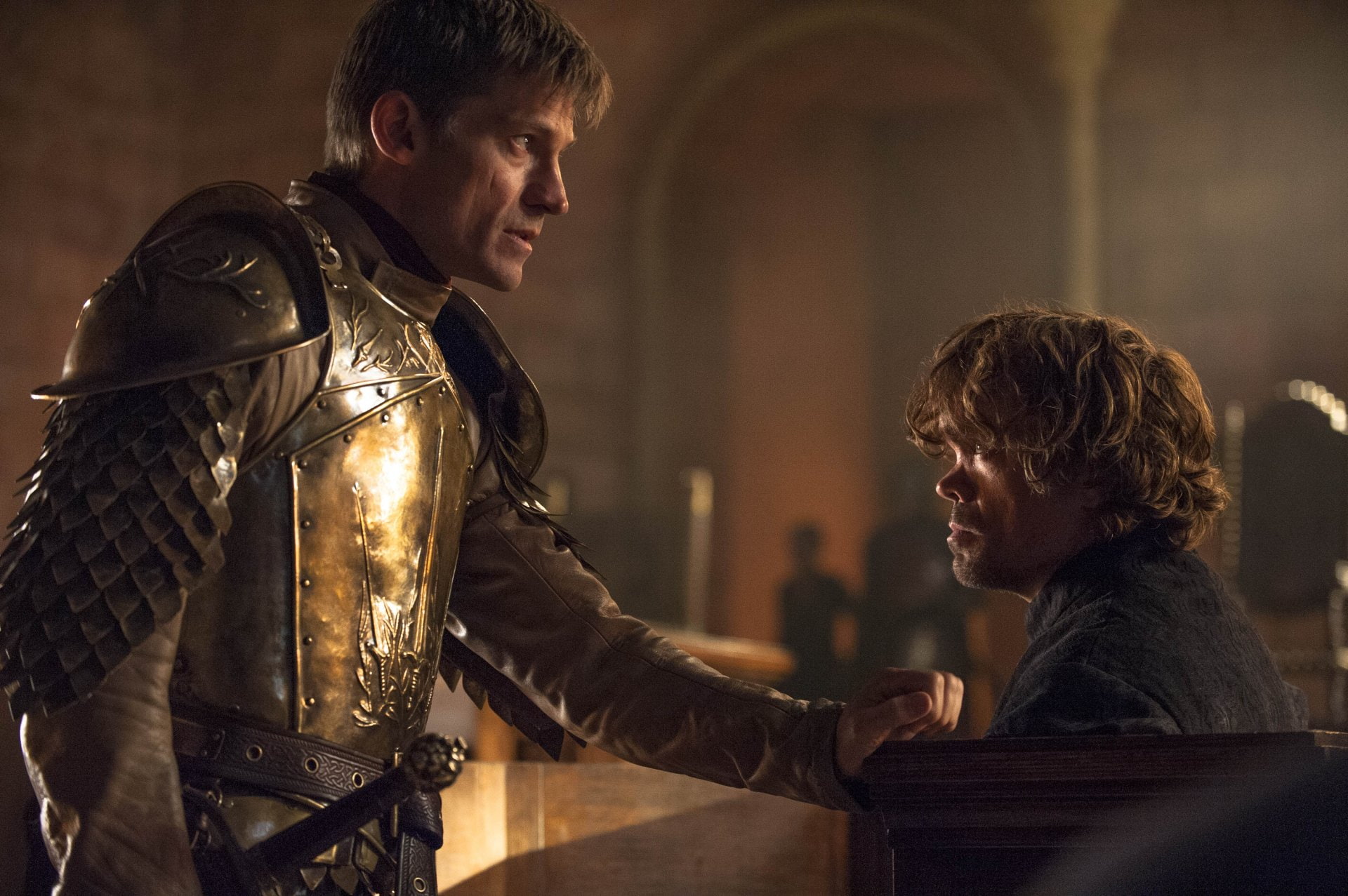 Tyrion Lannister, adult, Jaime Lannister, waist up, mid adult men, TV Show, males, men, Game Of Thrones, Peter Dinklage, mid adult, two people, leather, HD Wallpaper