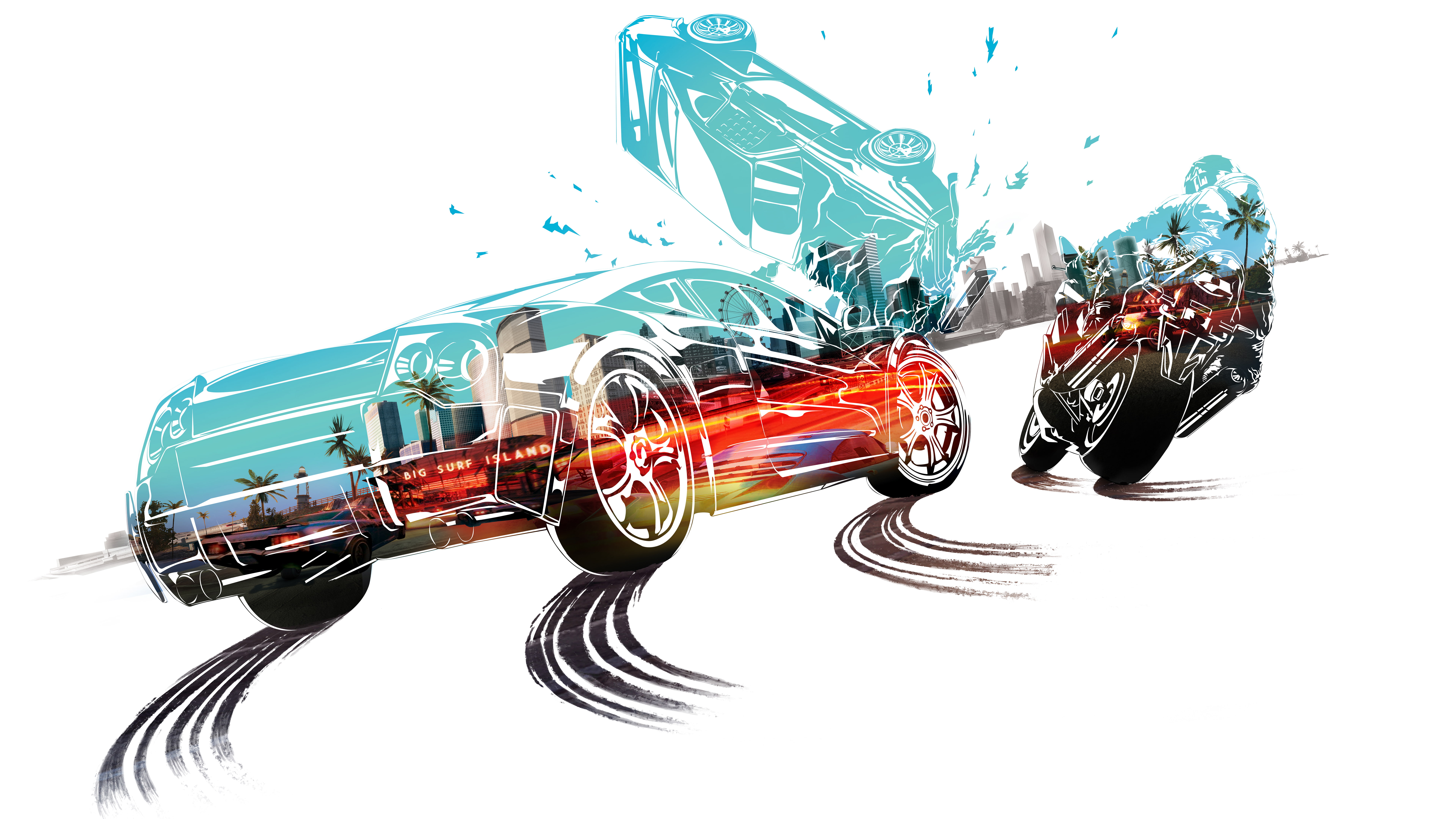 arts culture and entertainment, cut out, 8K, studio shot, indoors, Burnout Paradise, land vehicle, transportation, 8K, high angle view, creativity, copy space, HD Wallpaper