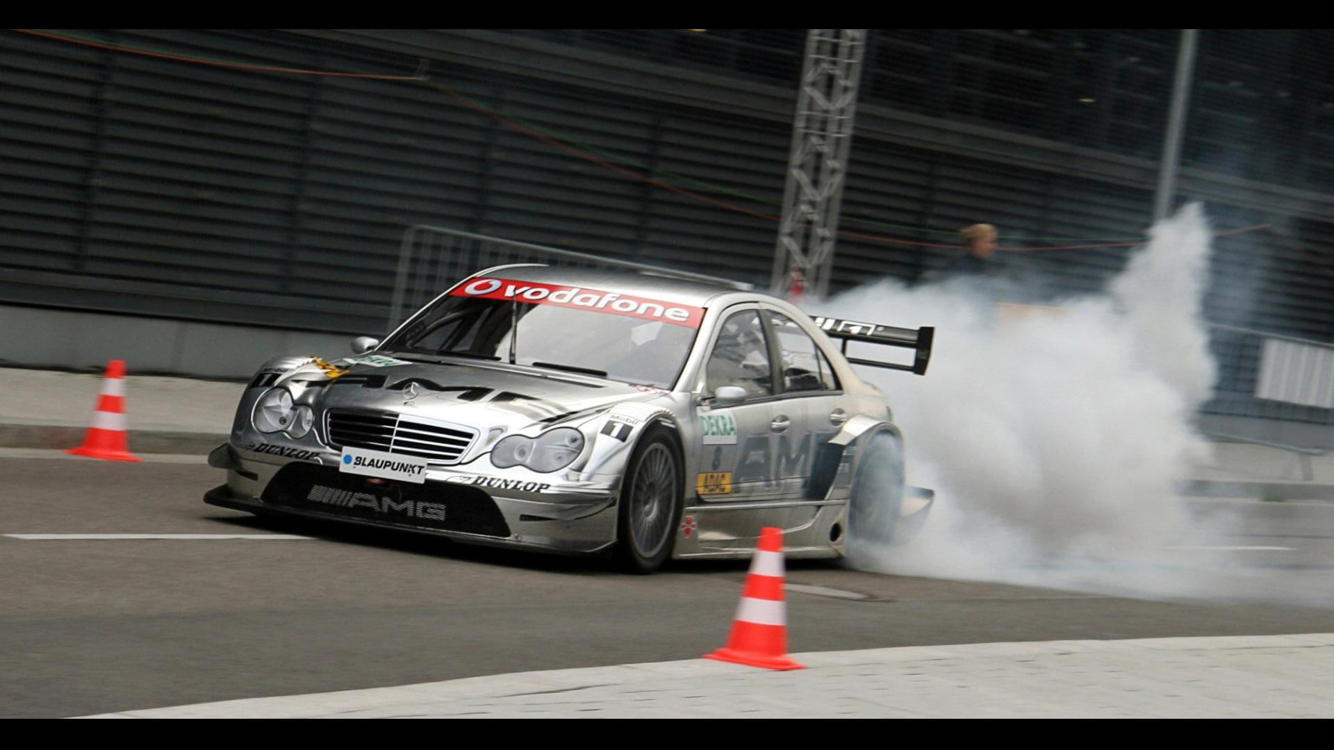gray, benz, luxury, car, 1920x1080, burnout, mercedes, cars, 1080P, mercedes-benz, HD Wallpaper