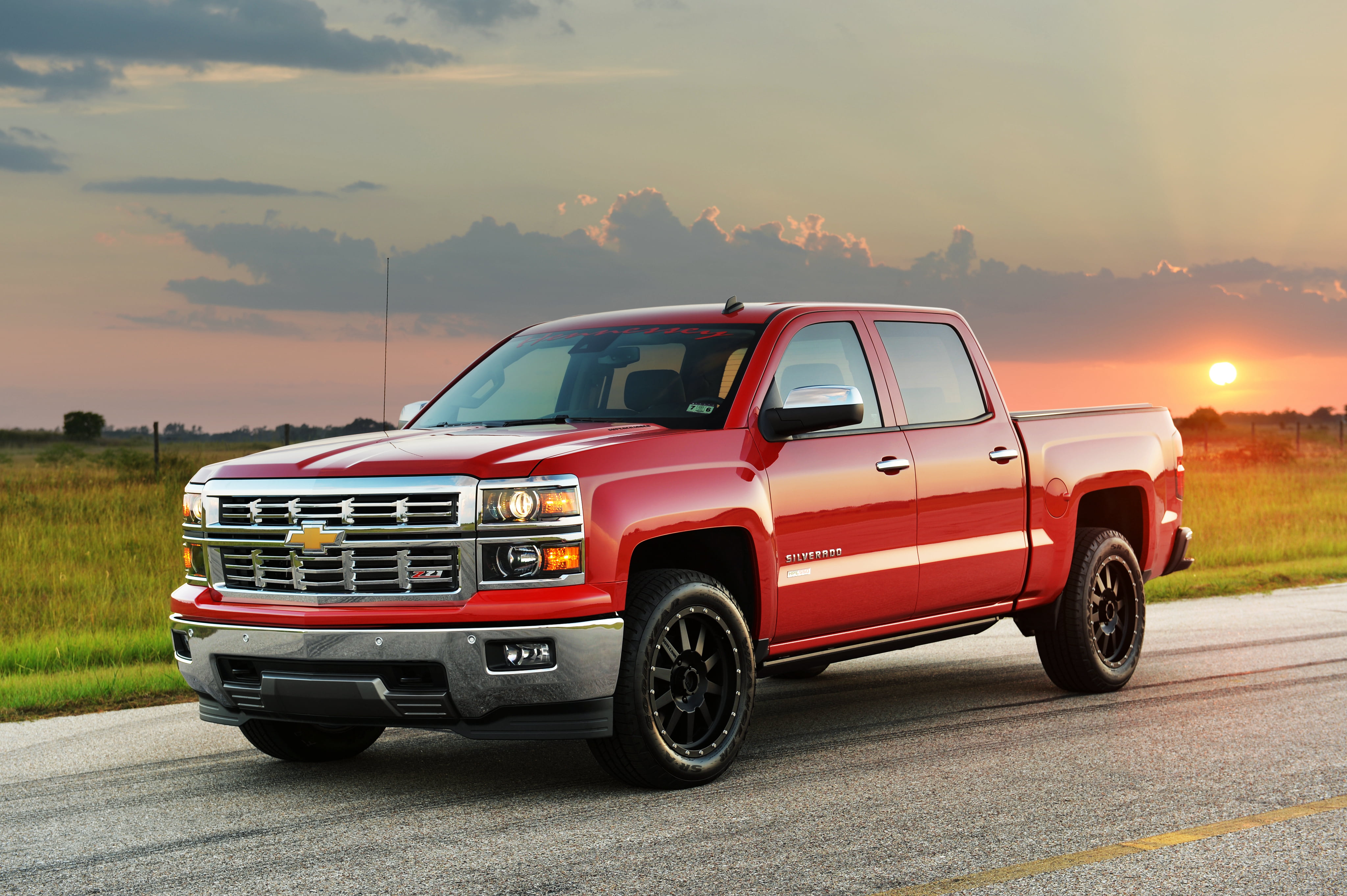 crew, Chevrolet, cab, transportation, sunset, HPE550, travel, mode of transportation, 4K, red, f, retro styled, road, land vehicle, outdoors, stationary, HD Wallpaper