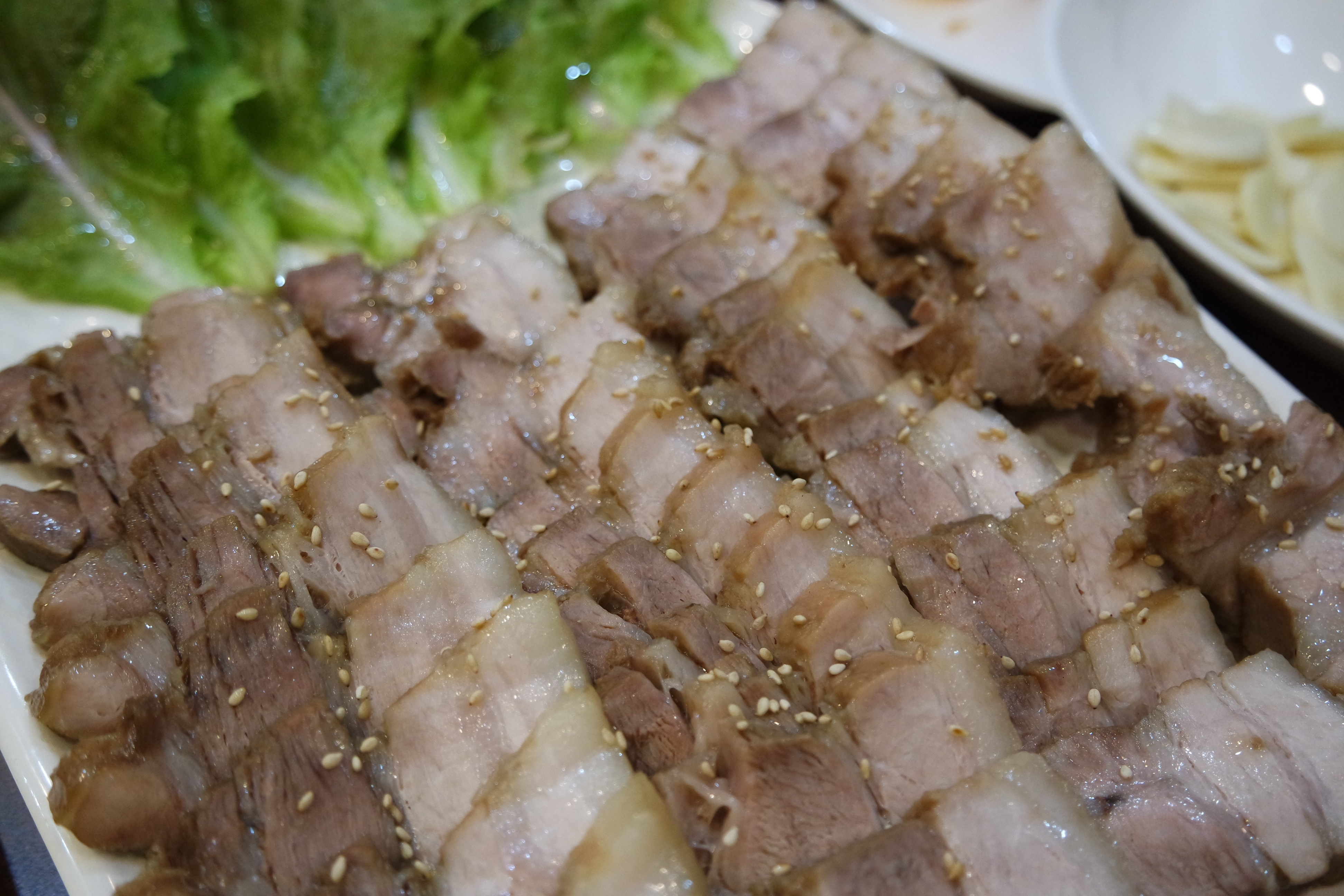 food photography, indoors, sliced, close, chopped, pork, korean food, food, raw, 4K, no people, suyuk, cooking pictures, asian food, ready-to-eat, still life, HD Wallpaper