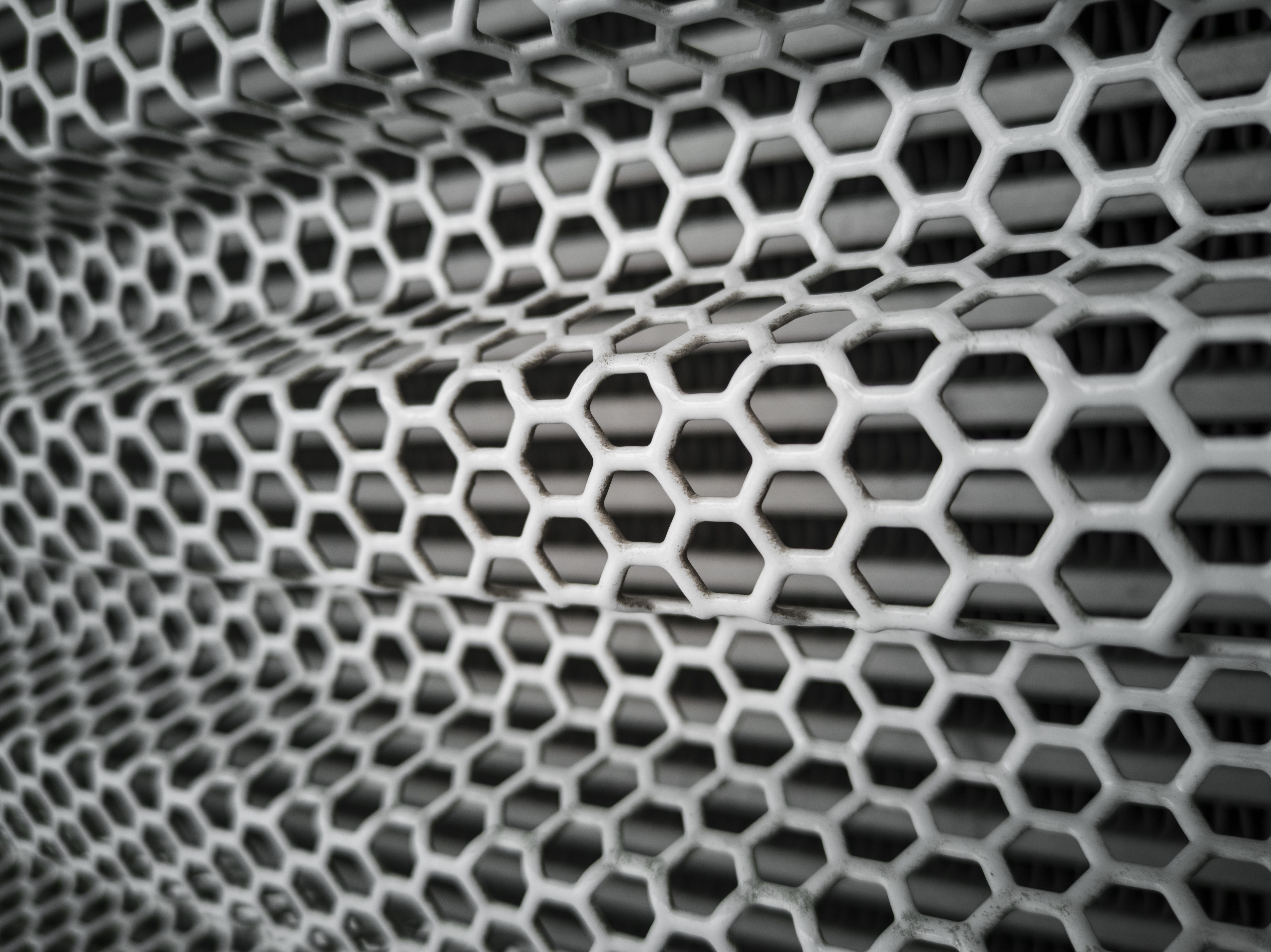 alloy, hole, steel, shape, desktop, design, close-up, circle, repetition, white color, grate, grid, daniel, texture, grey, decoration, surface, full frame, HD Wallpaper