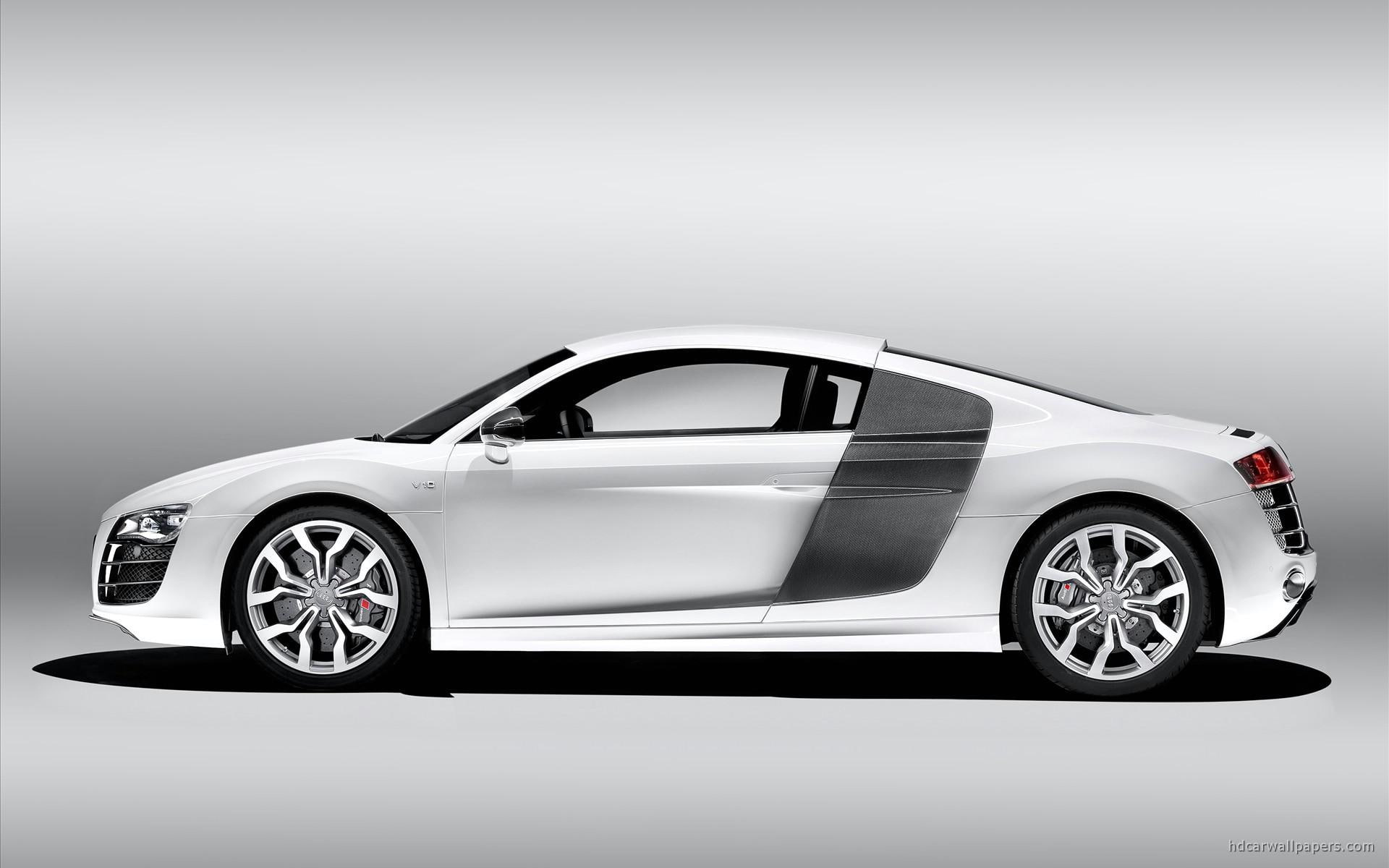 v, cars, audi, 1080P, coupe, r, sports, white, HD Wallpaper