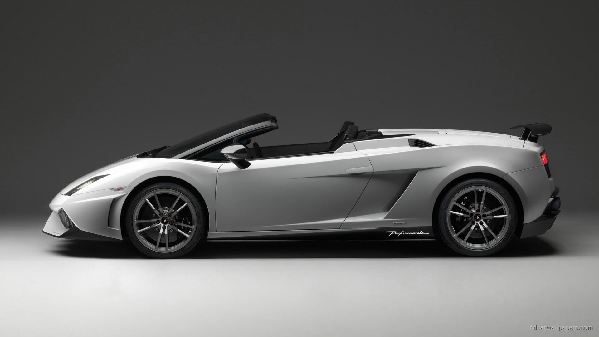 lamborghini, cars, performante, lp, convertible, spyder, gallardo, gray, 1080P, coupe, HD Wallpaper