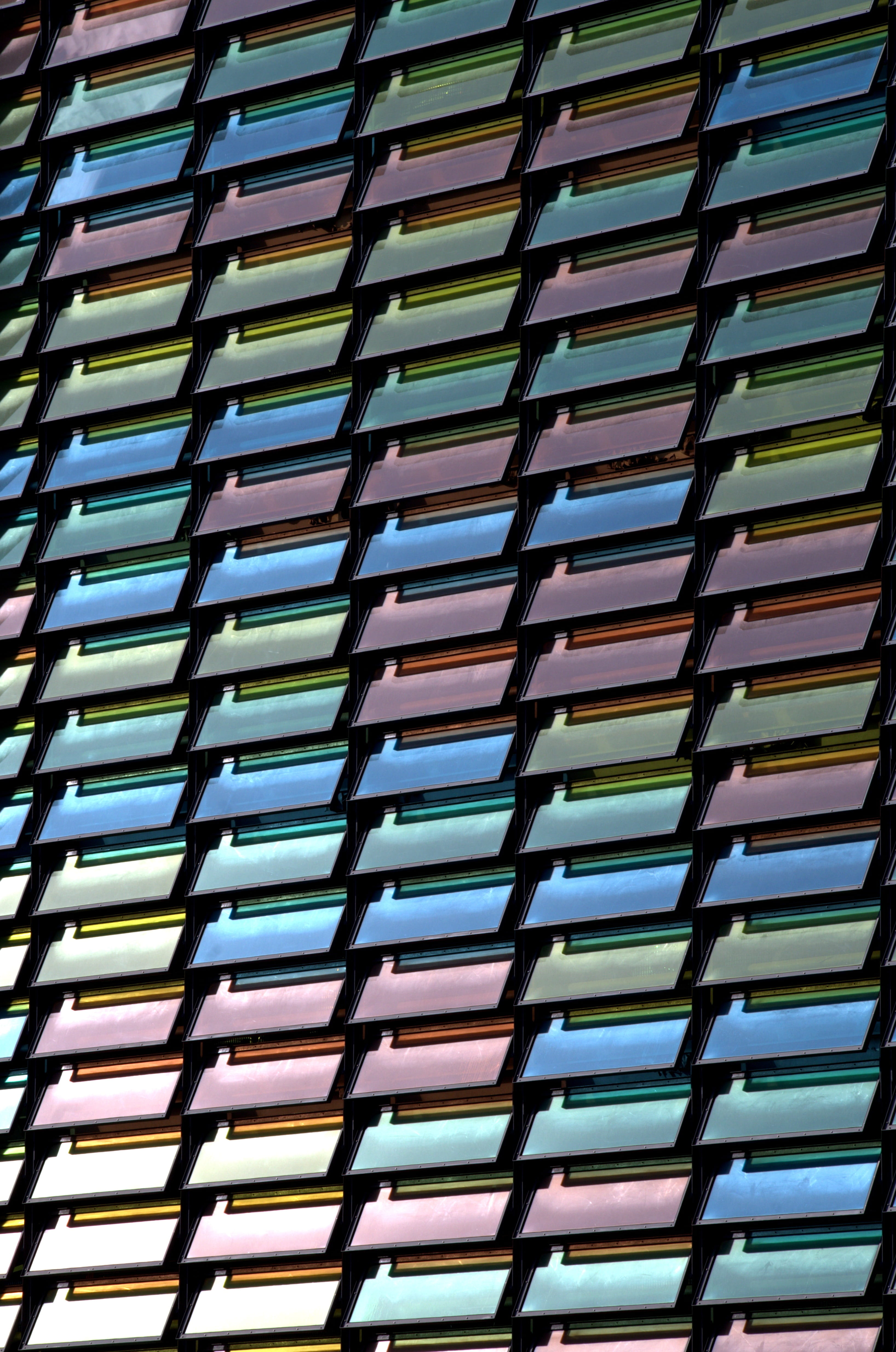 repetition, structure,, city, architecture, large group of objects, in a row, full frame, sunlight, 4K, building, striped, multi colored, Phone HD Wallpaper