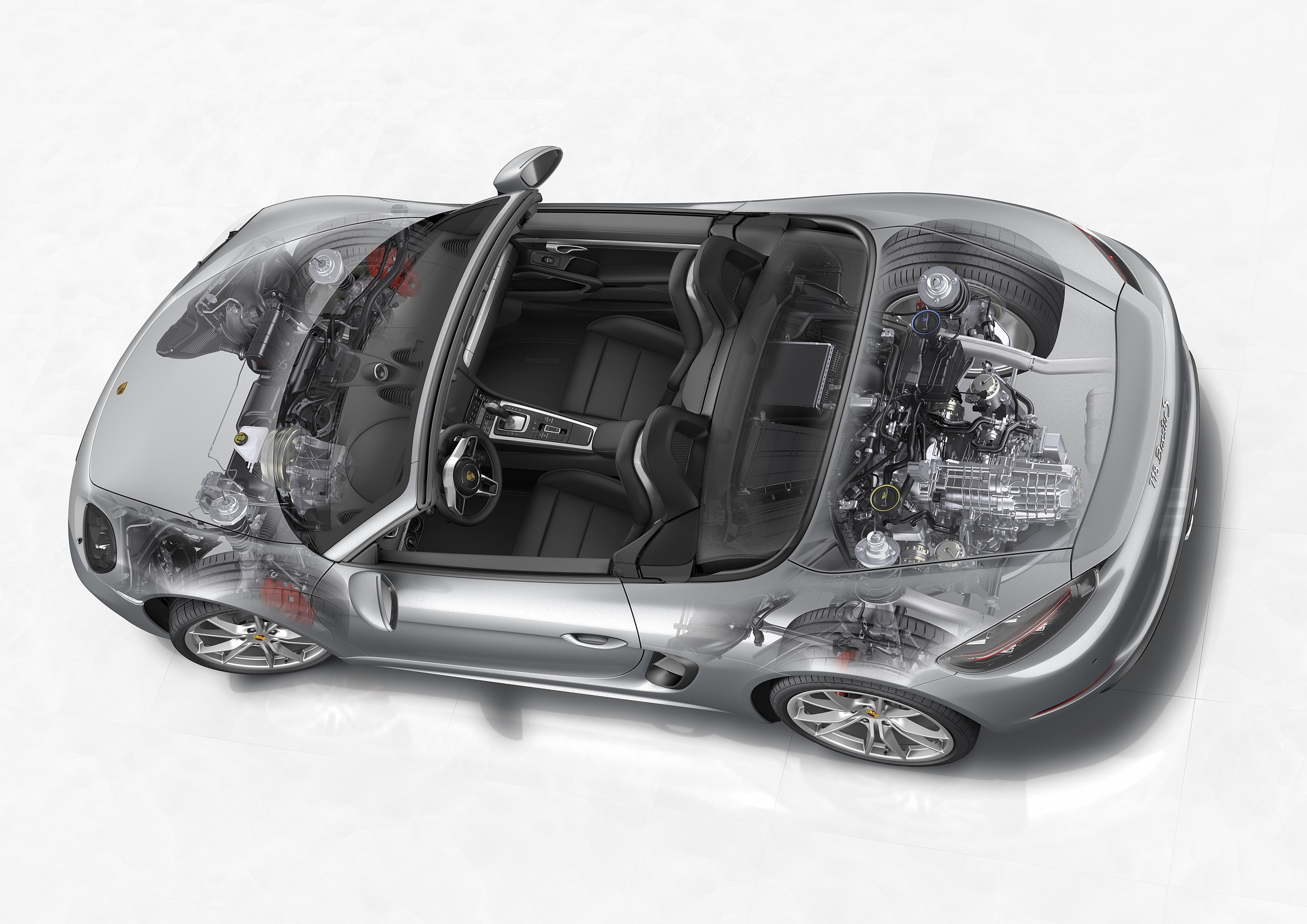 boxster, cutaway, 982, 2016, 2K, 718, porsche, HD Wallpaper