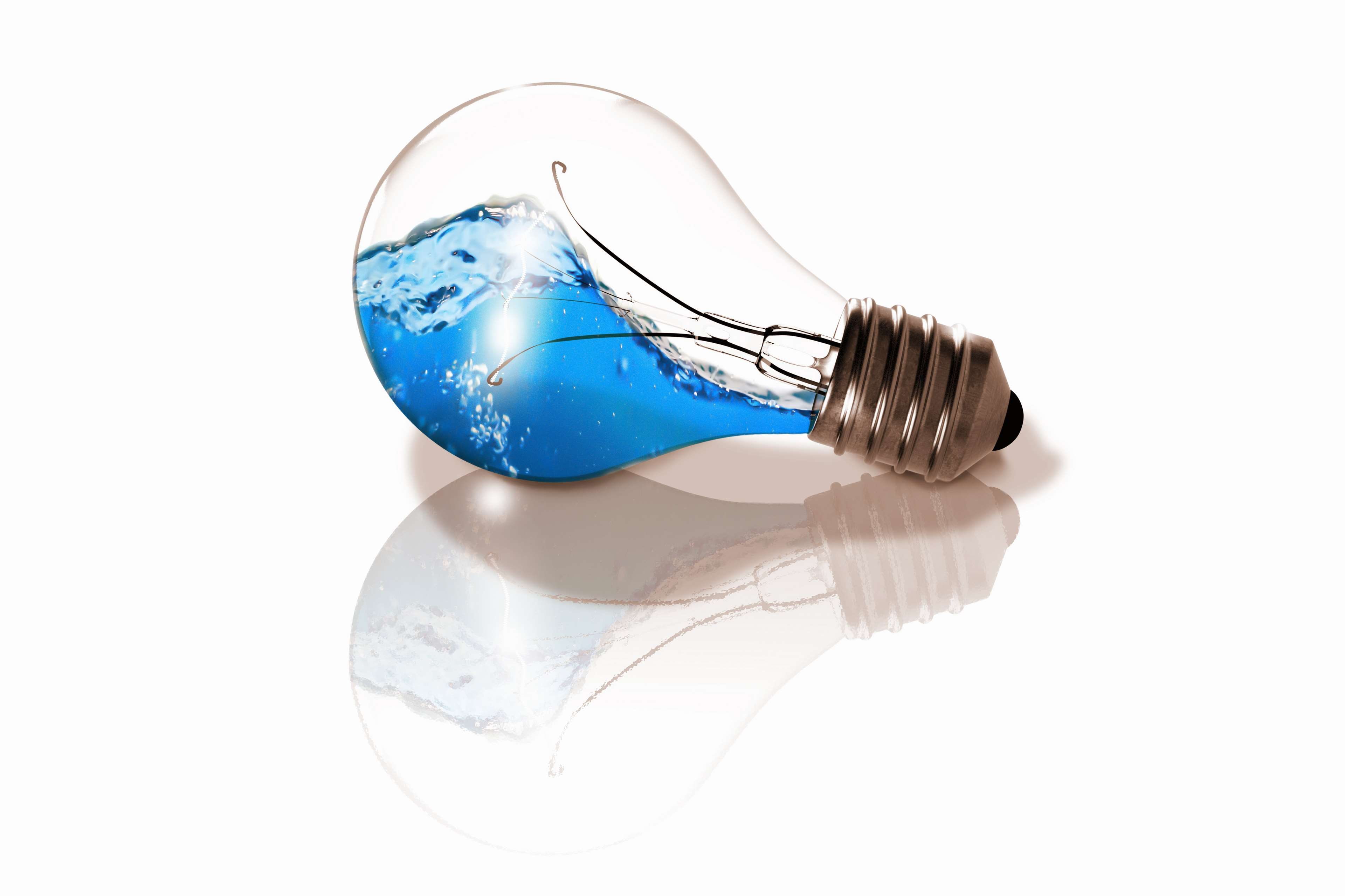 blue, transparent, wave, water, photoshop, electricity, studio shot, filament, art and craft, lighting equipment, indoors, reflection, single object, copy space, HD Wallpaper
