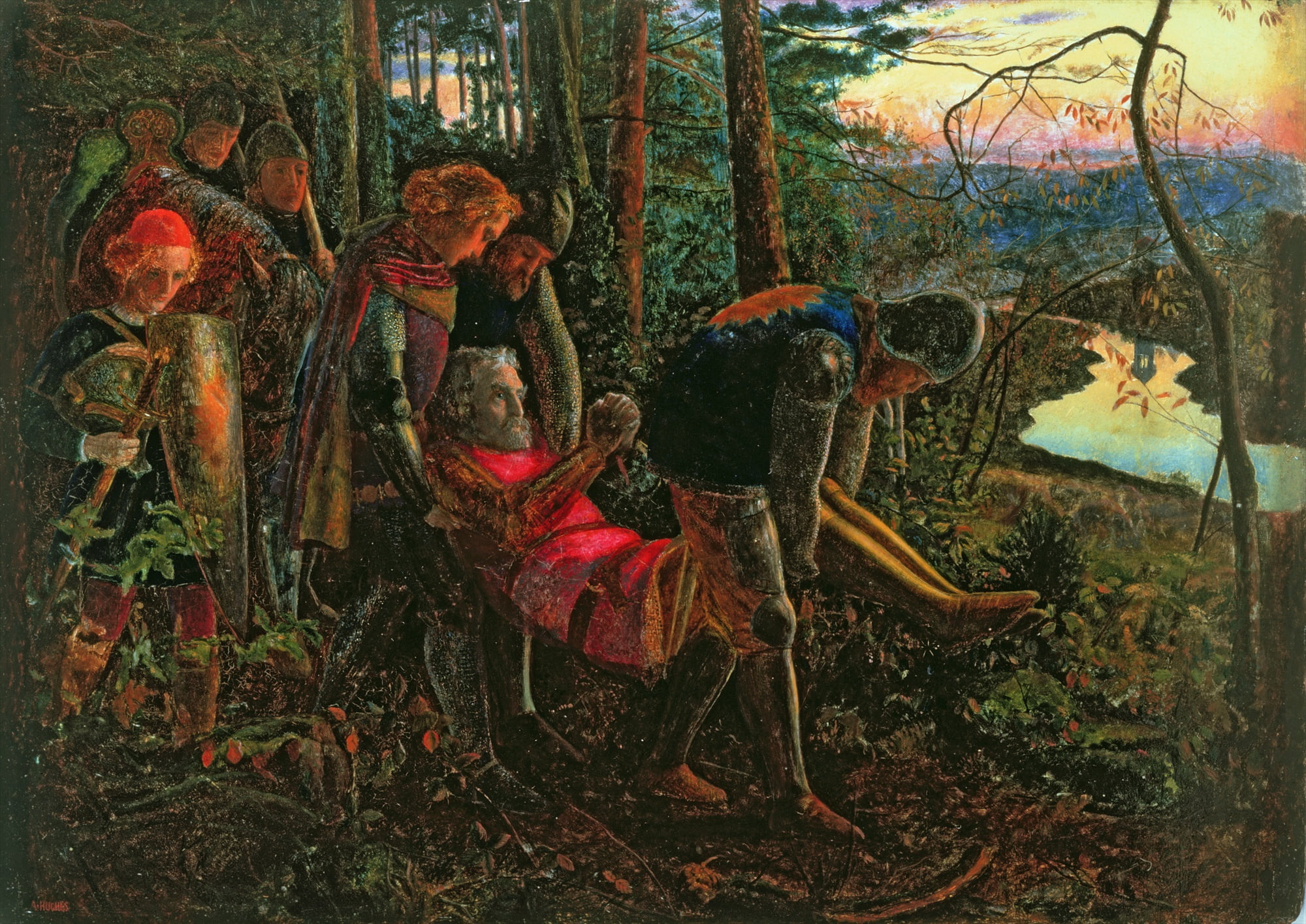 1860-1861, Arthur Hughes, a smaller version, Knight Of The Sun, 1080P, HD Wallpaper