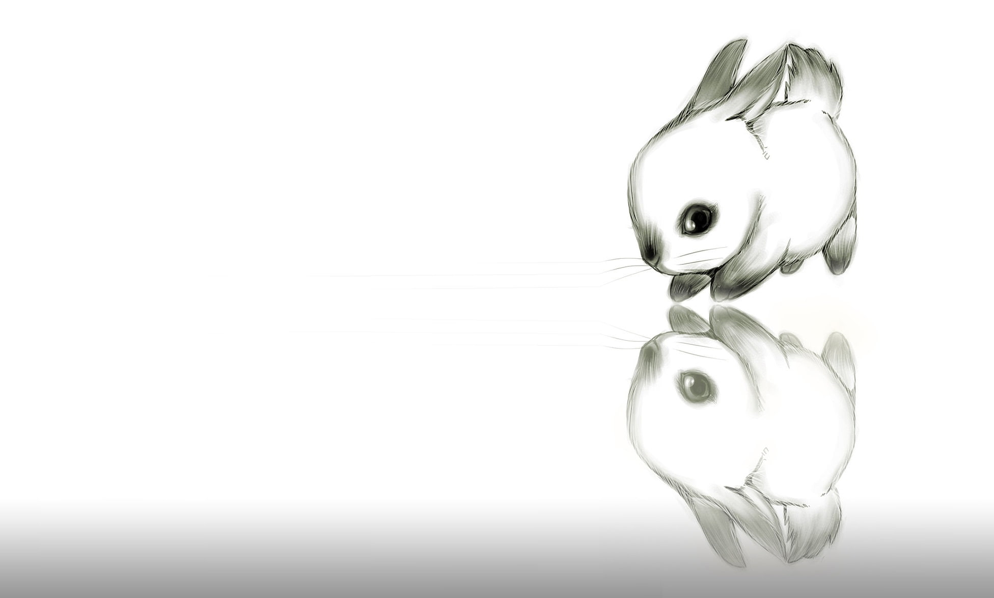 art, figure, rabbit, 1080P, Bunny, pencil, childrens, picture, baby, ears, HD Wallpaper