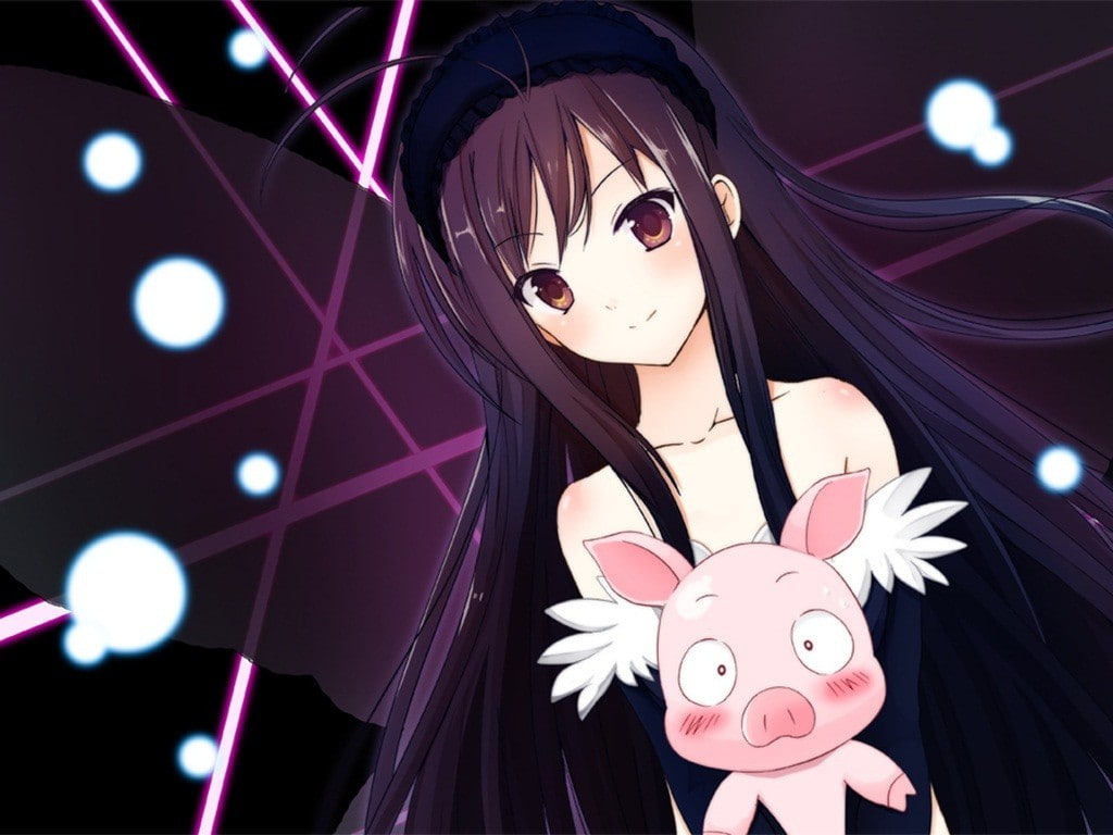 pigs, Accel World, celebration, anime, event, one person, illuminated, women, adult, 480P, young adult, close-up, anime girls, female likeness, young women, HD Wallpaper