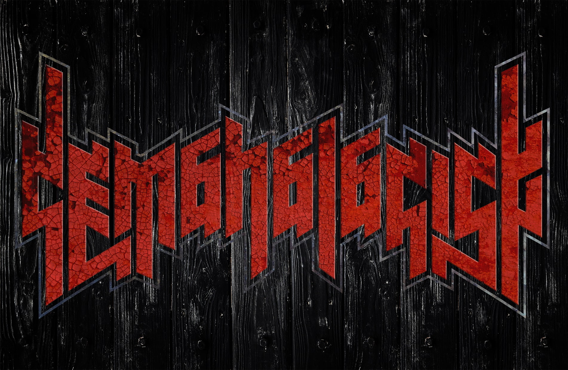 black color, red, building exterior, night, text, thrash metal, backgrounds, communication, close-up, sign, demonologist, built structure, wood - material, HD Wallpaper