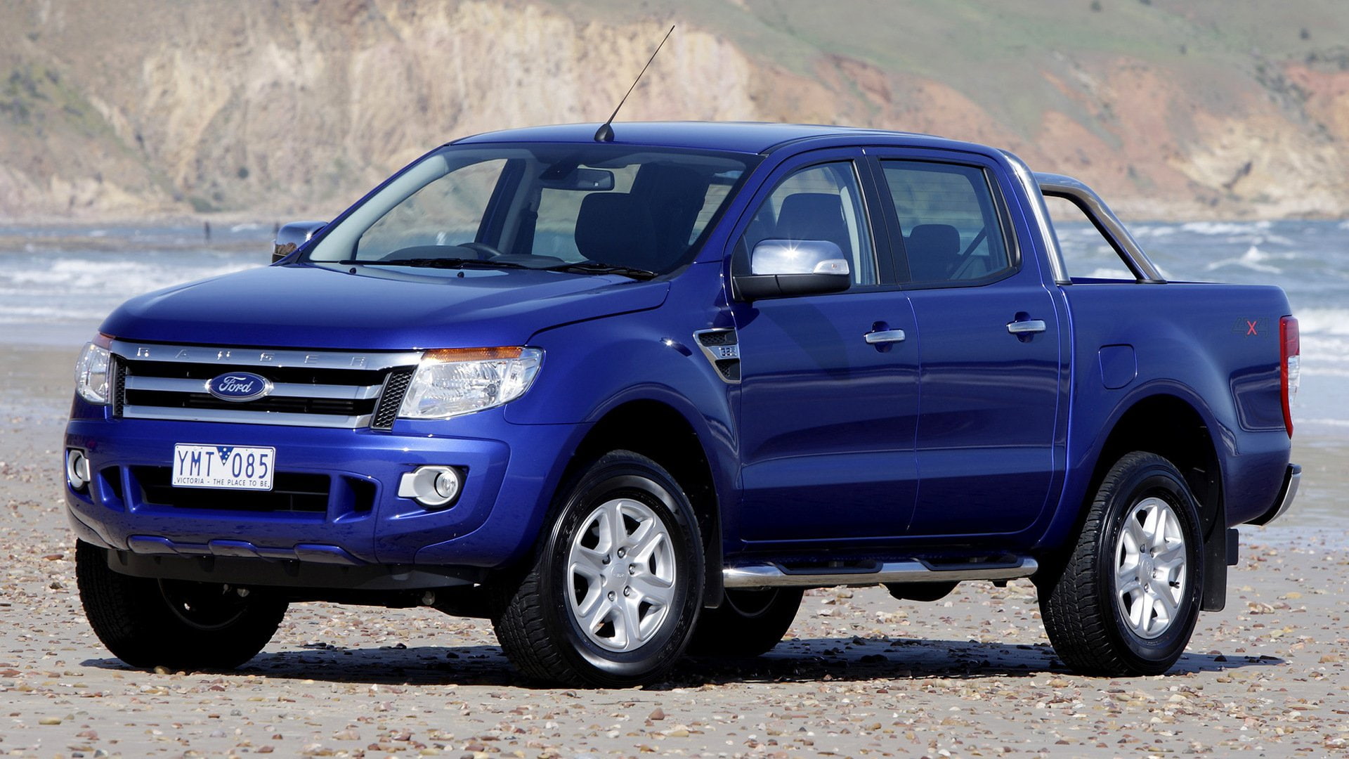 4-Door Truck, Ford Ranger XLT, 1080P, Car, Ford Ranger, Ford, Blue Car, Pickup, HD Wallpaper