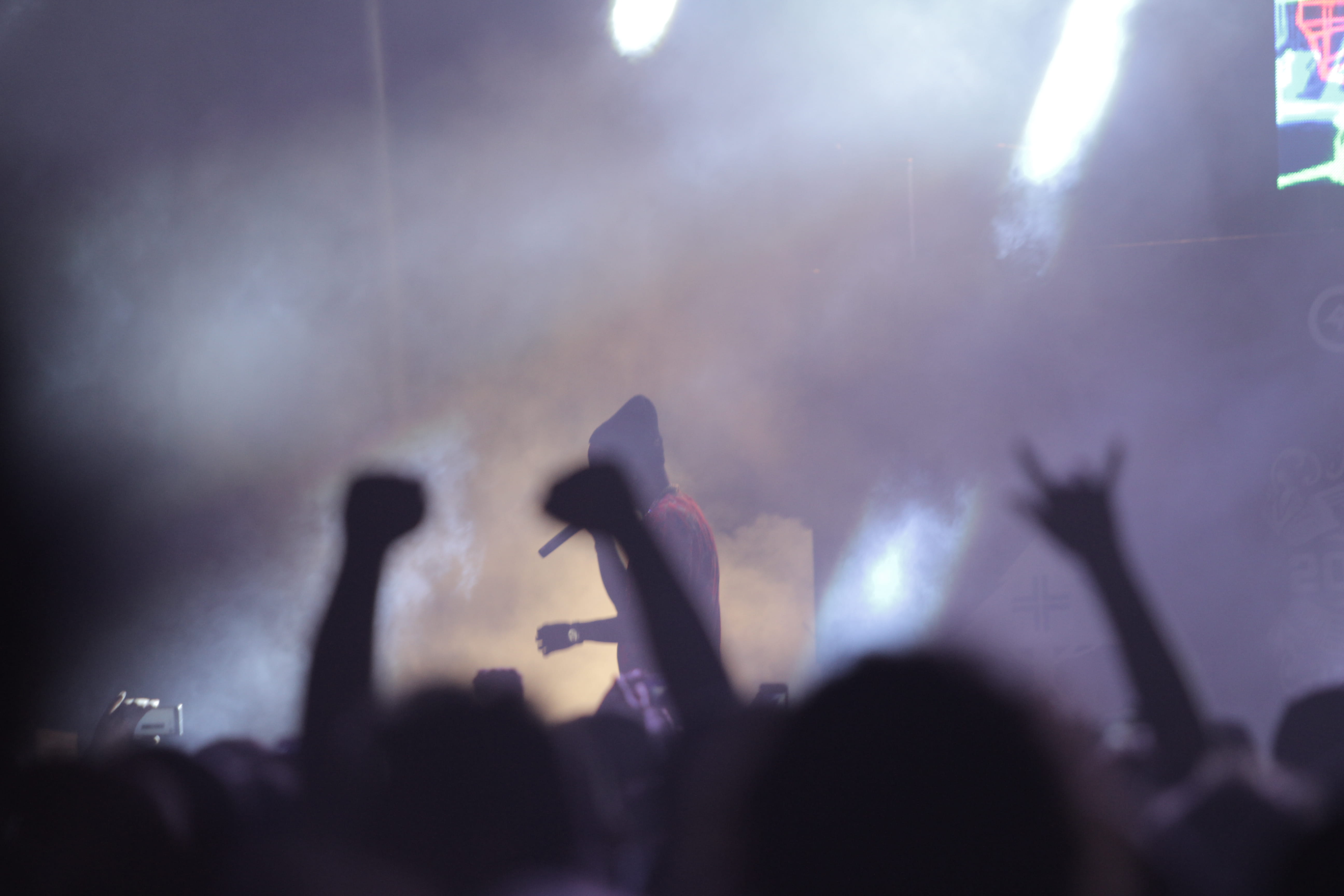 smoke, san bernardino, concert, spectator, people, audience, group of people, positive emotion, crowd, night, music festival, stage light, stage, nightlife, HD Wallpaper