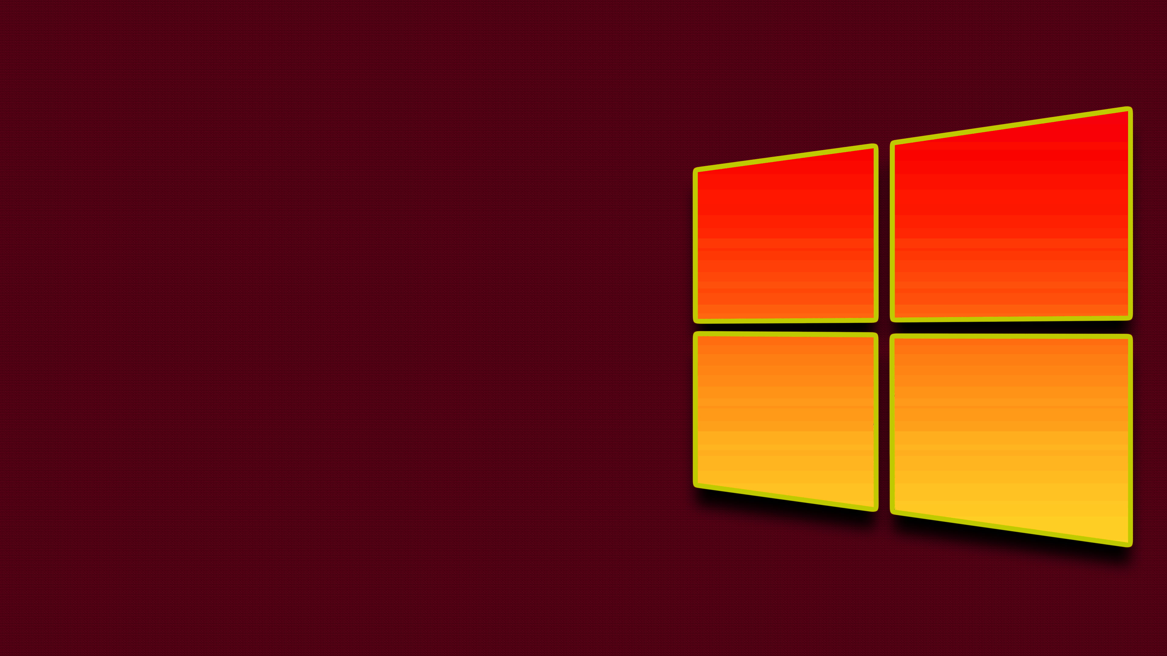 4K, Windows 10, pattern, red, yellow, HD Wallpaper