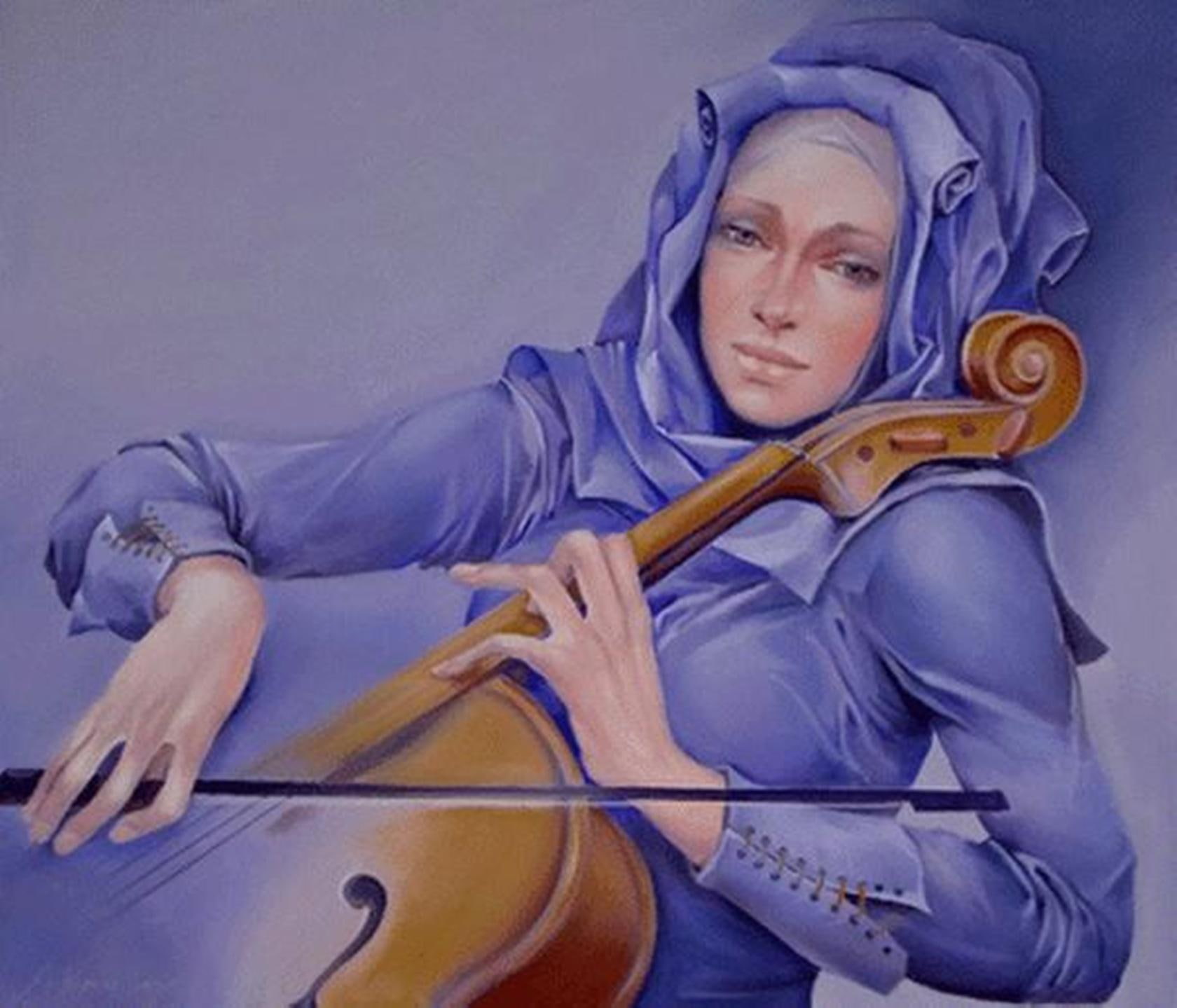artist, purple, 720P, drawing, painting, musician, HD Wallpaper