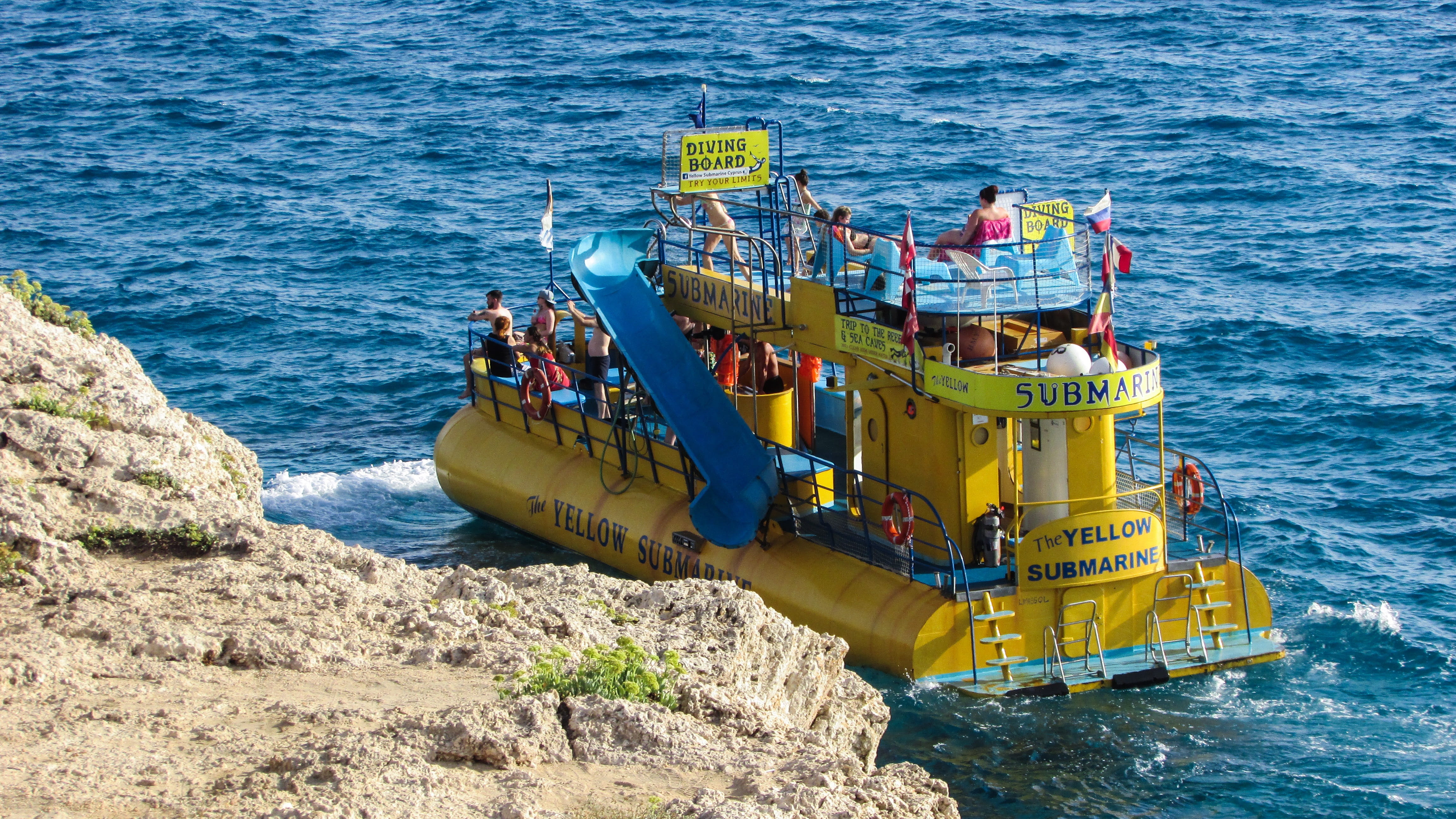 nautical Vessel, water, ship, Yellow, high angle view, transportation, 4K, Tourism, cyprus, construction industry, fuel and power generation, recreation, HD Wallpaper