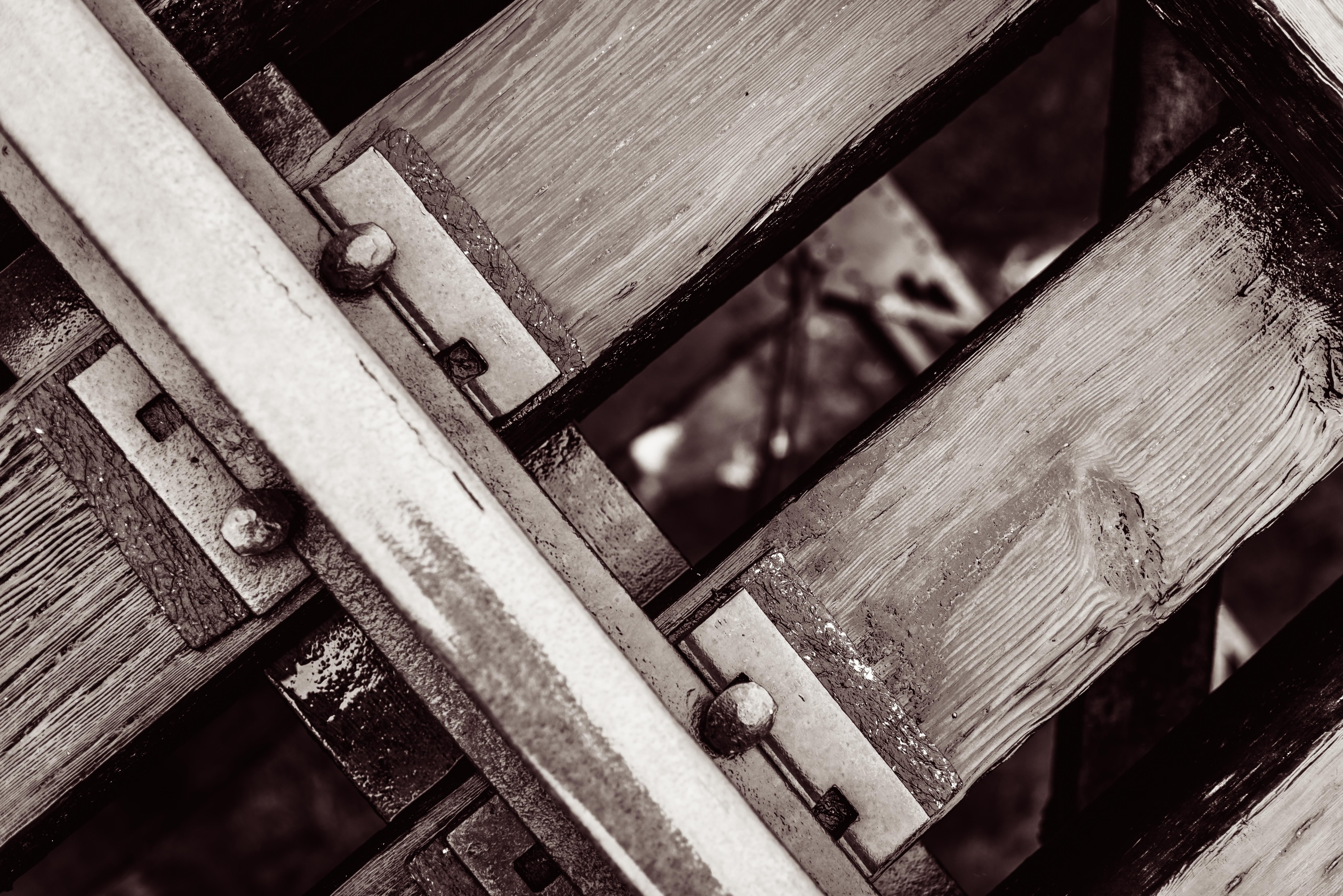 goldstream park, day, 5K, industrial, tracks, no people, support, high angle view, selective focus, bc, trestle, built structure, industry, wooden boards, HD Wallpaper