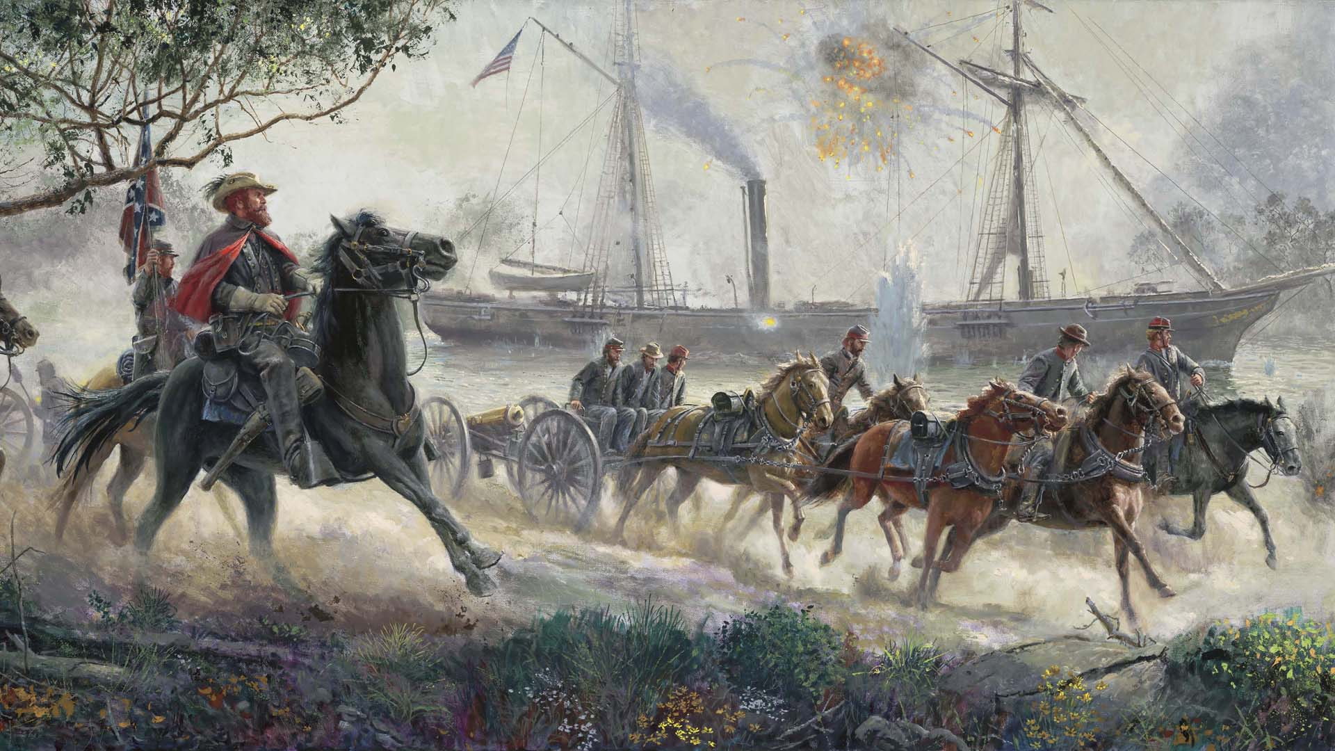 southerners, Mort Kunstler, 1080P, The Strangest Race, civil war, HD Wallpaper