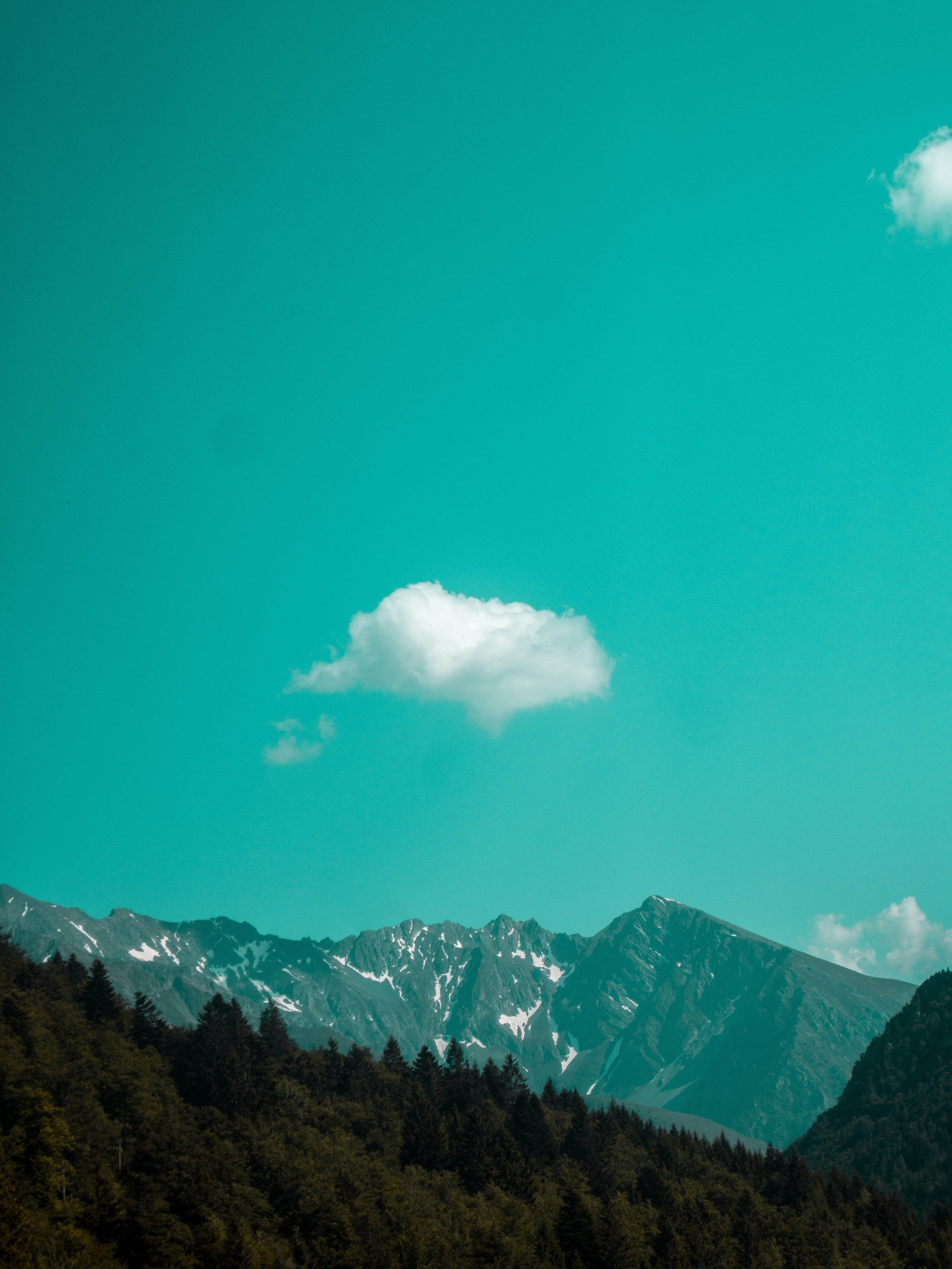 mountain peak, la morte, beauty in nature, idyllic, cloud, turquoise, day, tranquil scene, air pollution, mountains, mountain, turquoise colored, no people, Phone HD Wallpaper