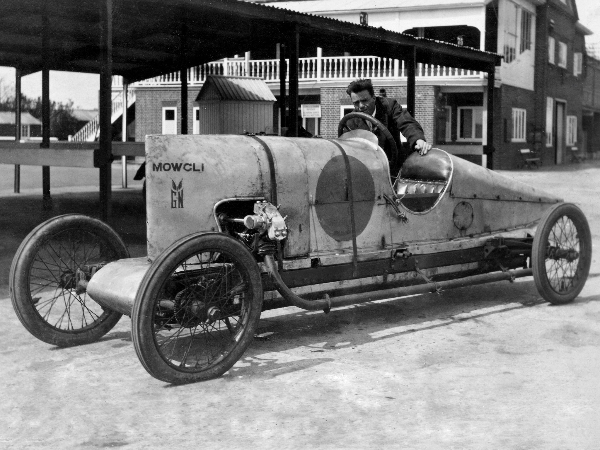 retro, nash, 1080P, gn frazer, 1923, brooklands, race, b w, racing, HD Wallpaper