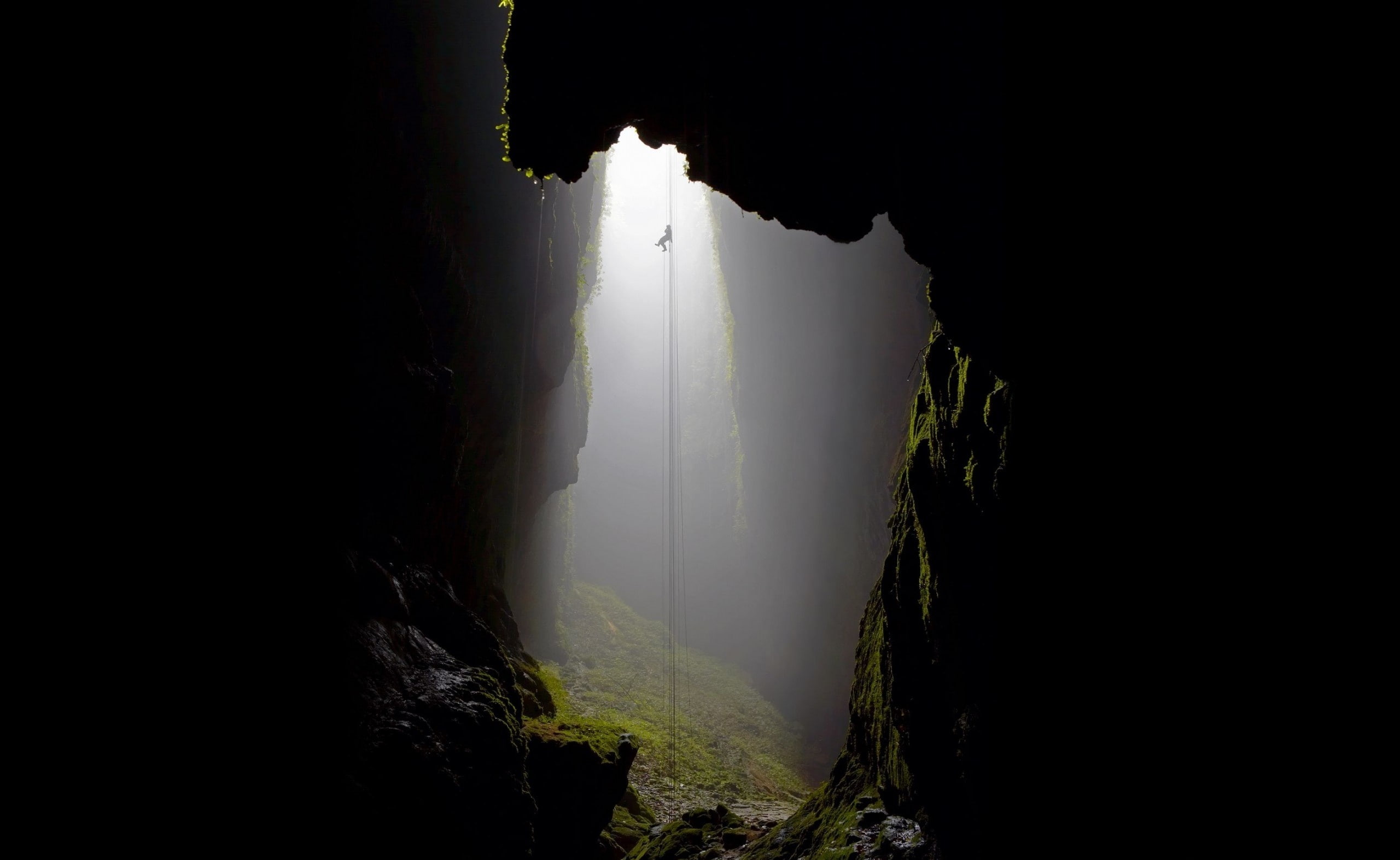 Landscape, Nature, Descending, Into, Cave, 2K, Deep, HD Wallpaper