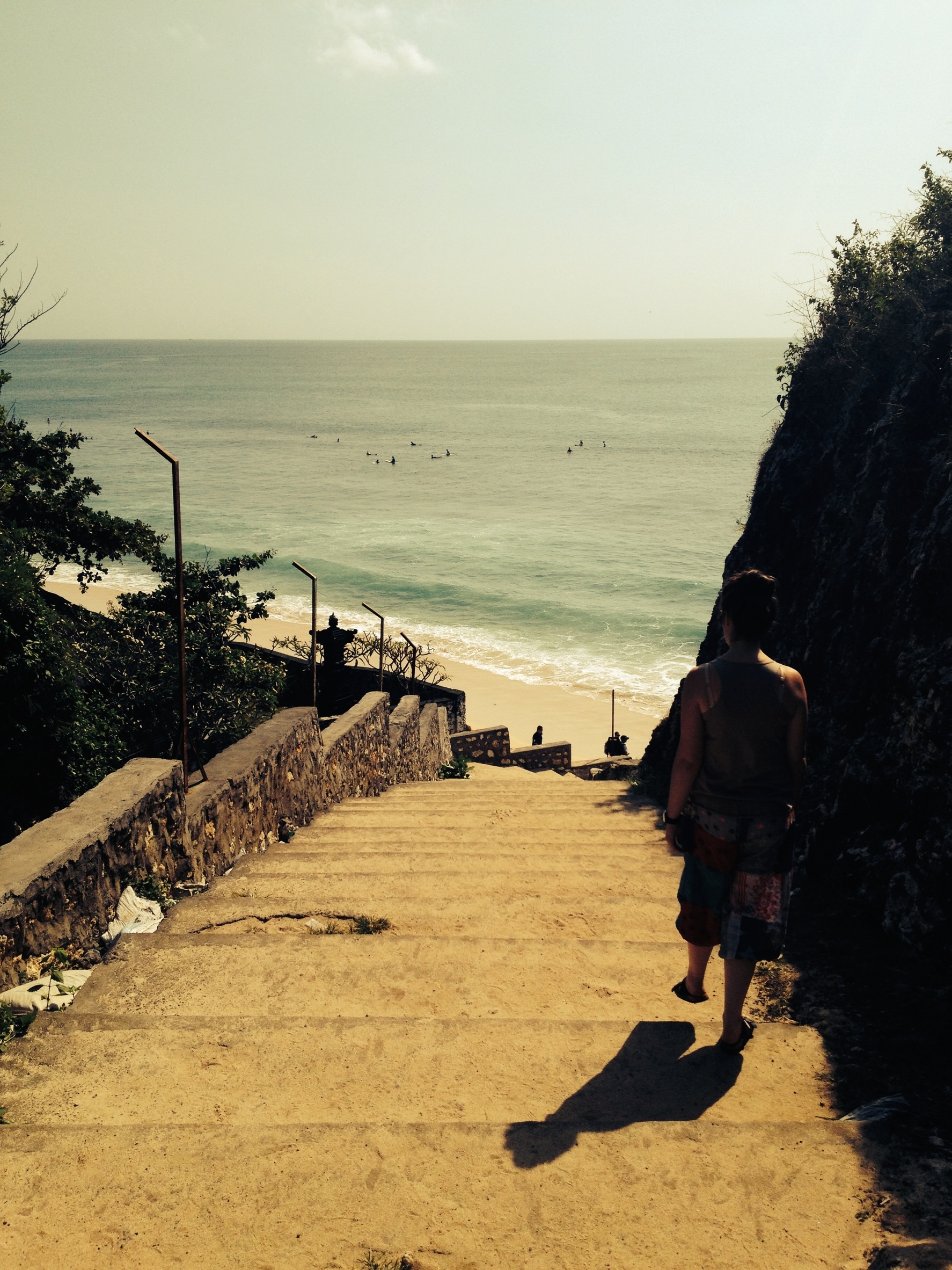 ocean, full length, sky, direction, nature, beach, men, people, summer, shadow, scenics - nature, real people, water, beauty in nature, sea, sunlight, stairs, Phone HD Wallpaper