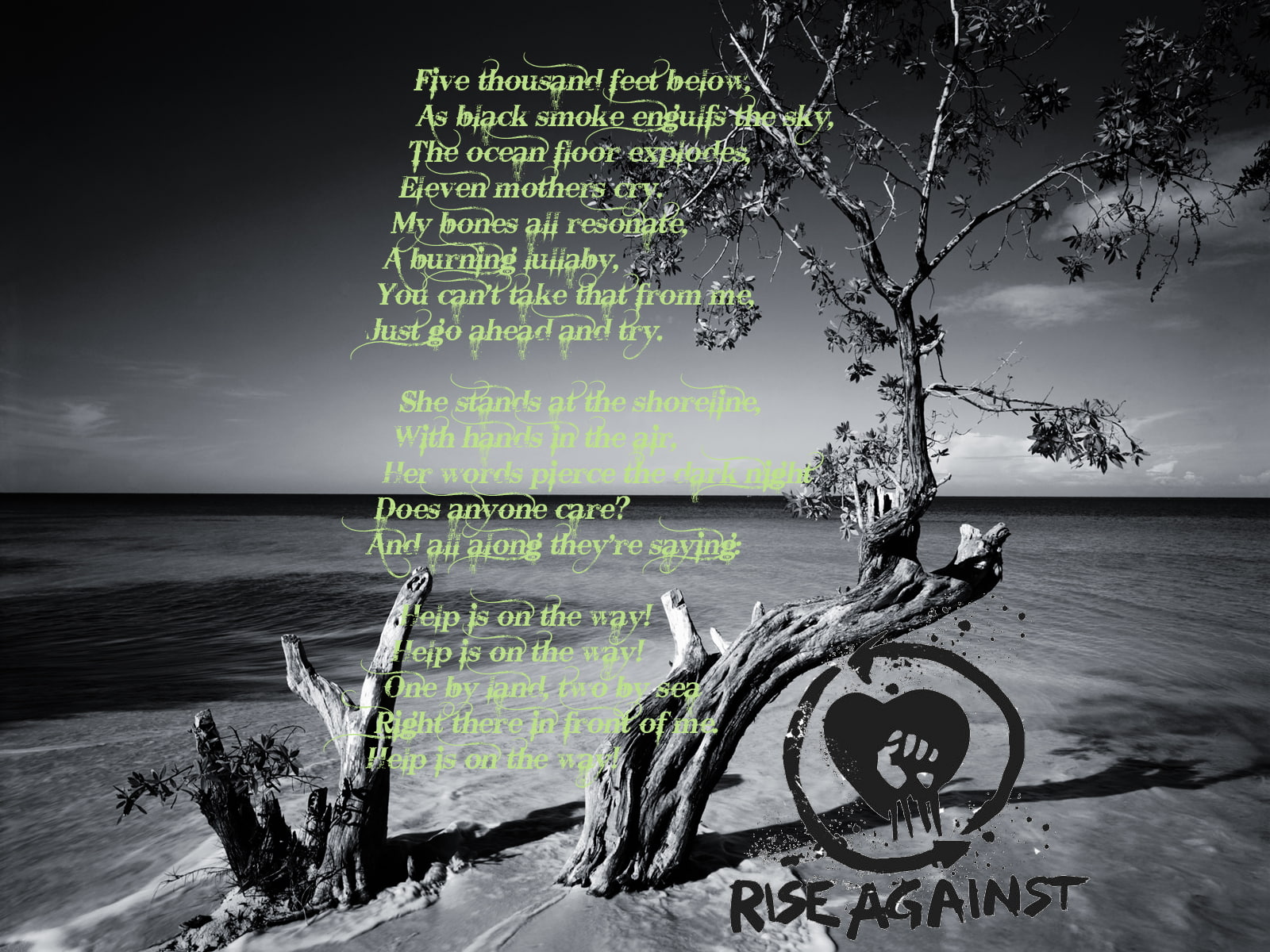 Rise Against, Punk Rock, 720P, monochrome, Lyrics, Hardcore, HD Wallpaper