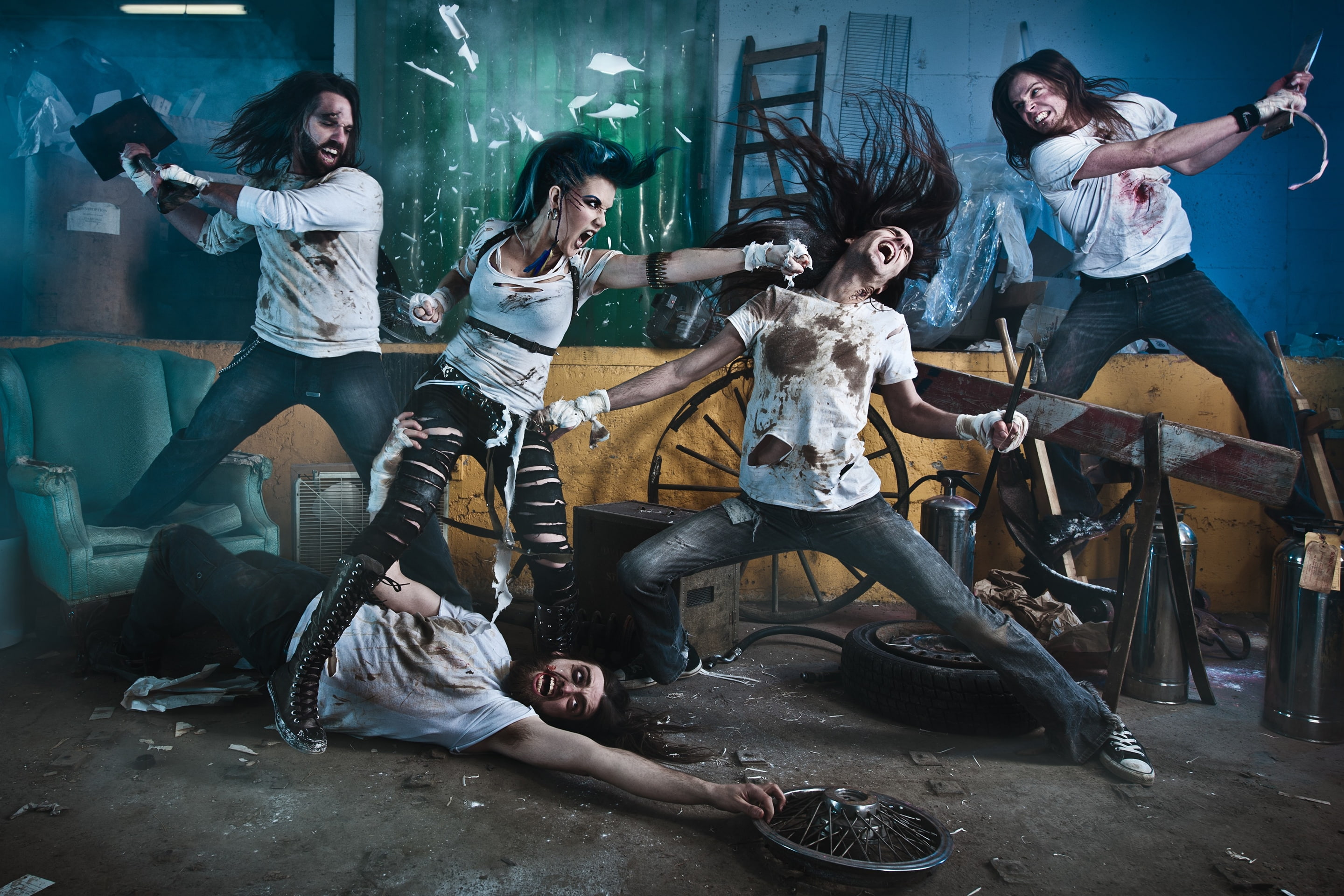 full length, night, togetherness, metal band, sitting, group of people, music, heavy metal, real people, lifestyles, young adult, nightlife, people, men, HD Wallpaper