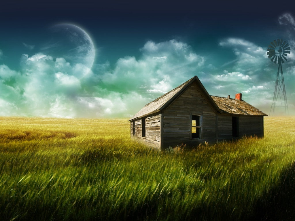 land, sky, no people, environment, 480P, building exterior, field, beauty in nature, Wallbase, house, nature, scenics - nature, plant, architecture, agriculture, HD Wallpaper