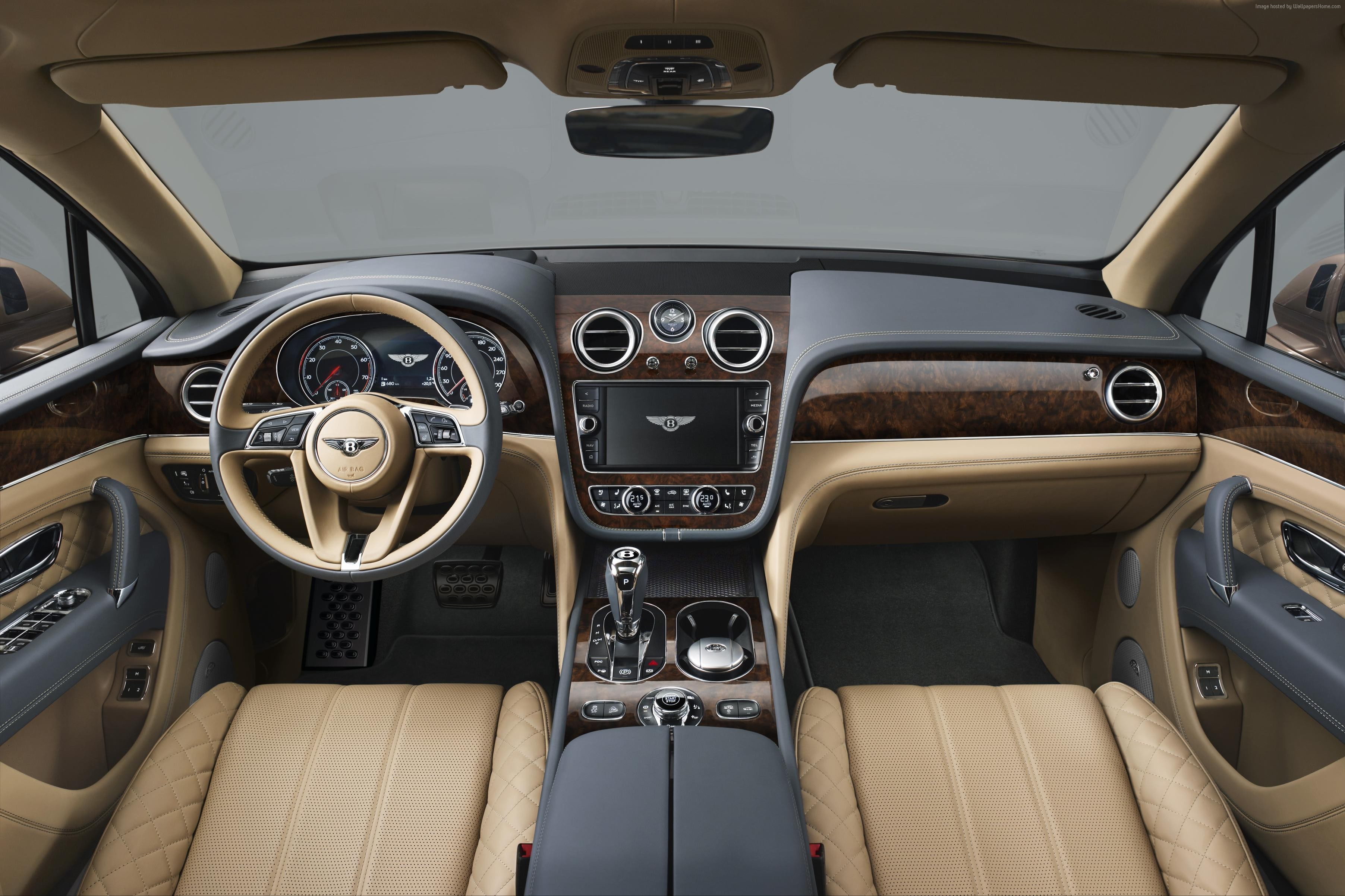 Bentley Bentayga, interior, Frankfurt 2015, 2K, HD Wallpaper
